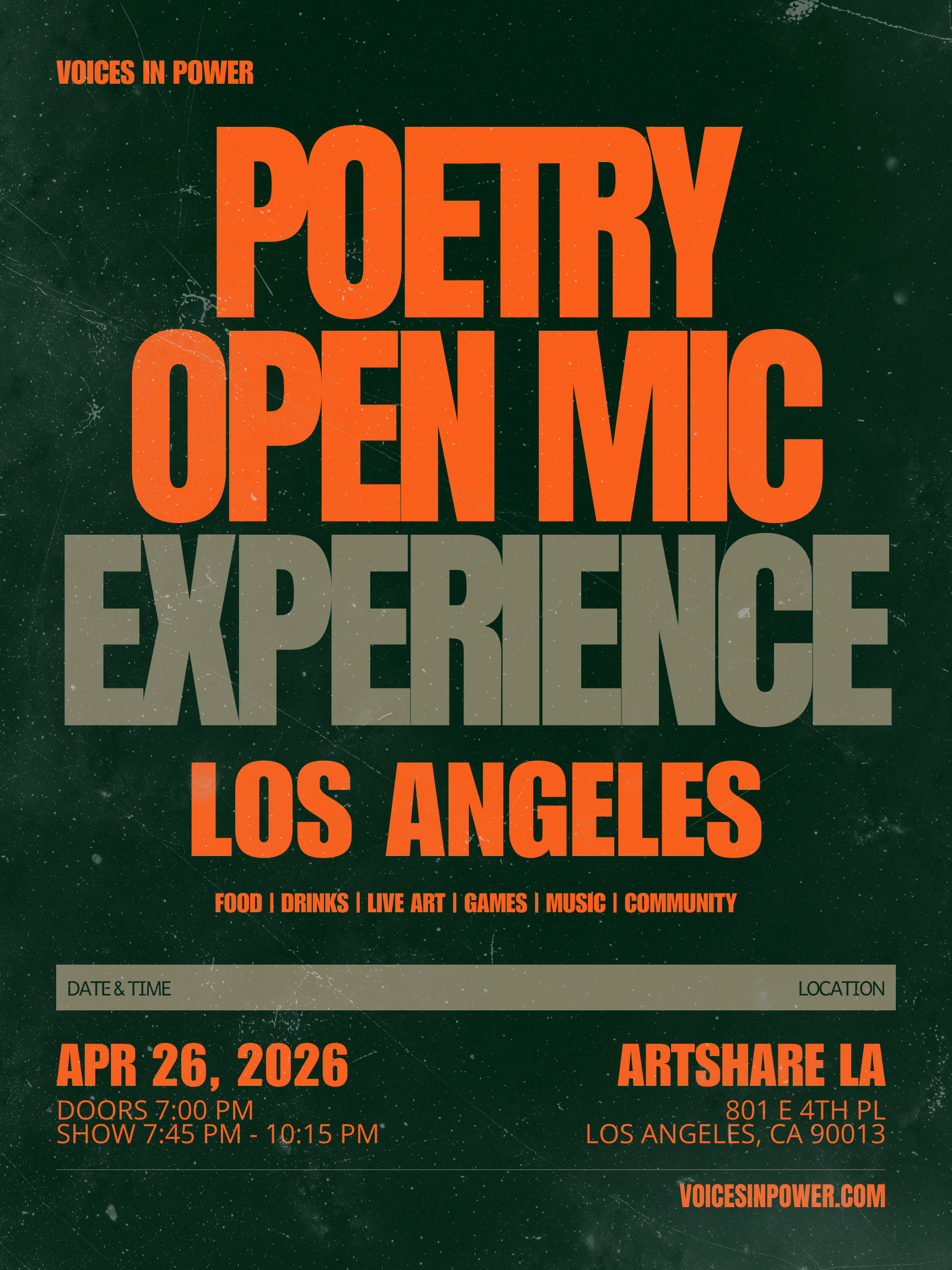 Los Angeles - a Poetry Open Mic Experience | Voices In Power