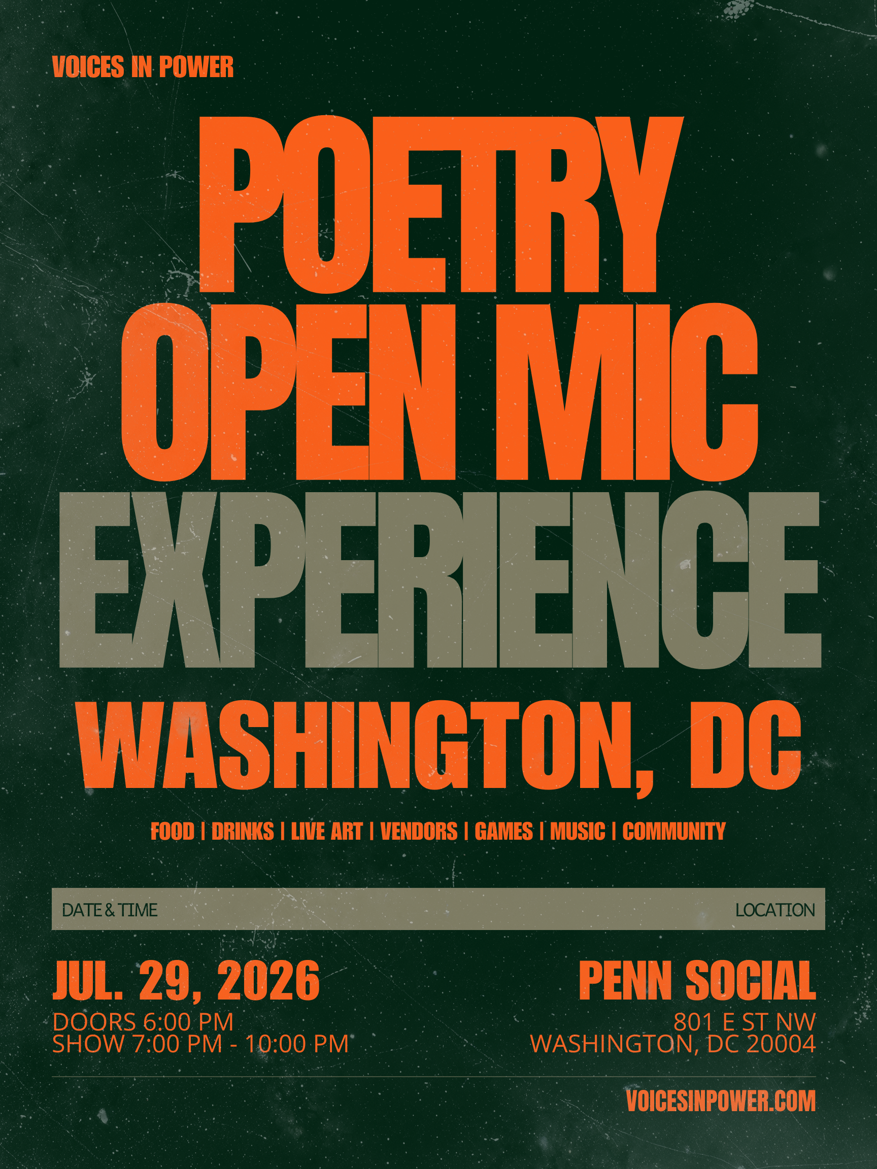 DC - a Poetry Open Mic Experience | Voices In Power