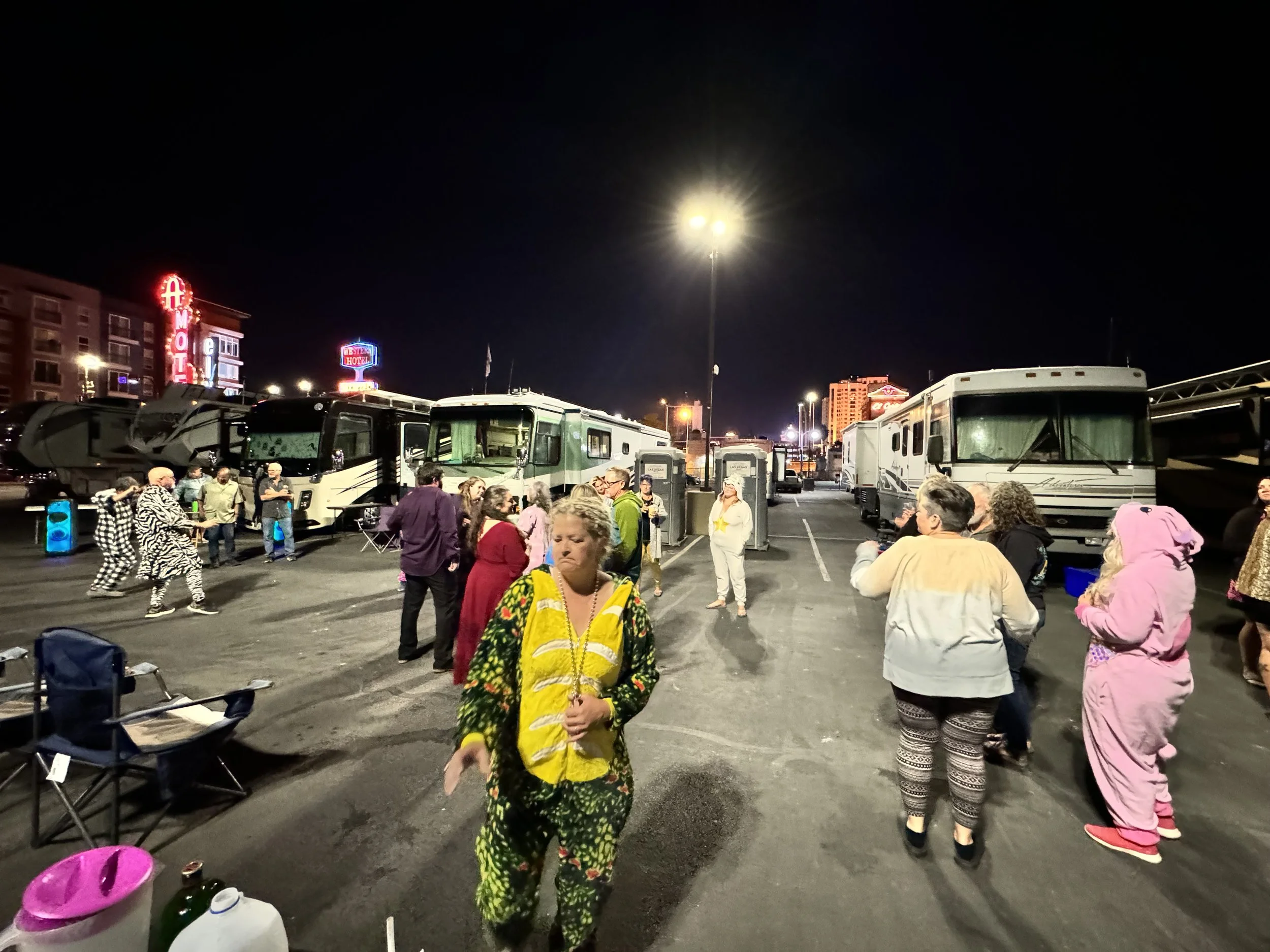  Don’t mind us, just taking over a parking lot in downtown Vegas! 