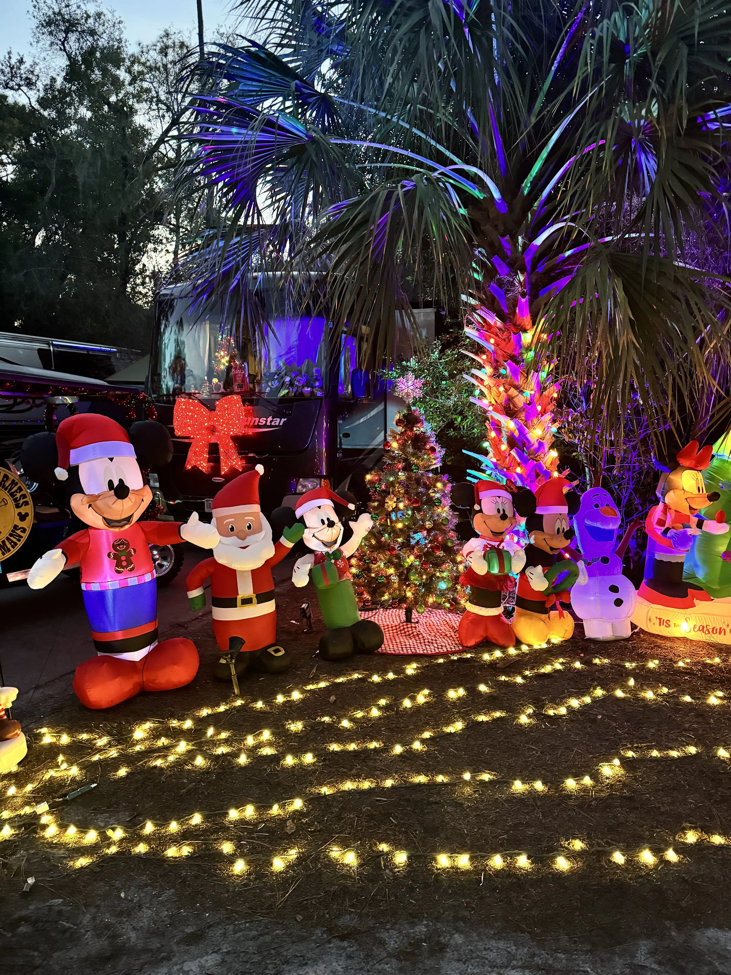  Fun Christmas decorations and lights at all of the RV campground sites in For Wilderness! 