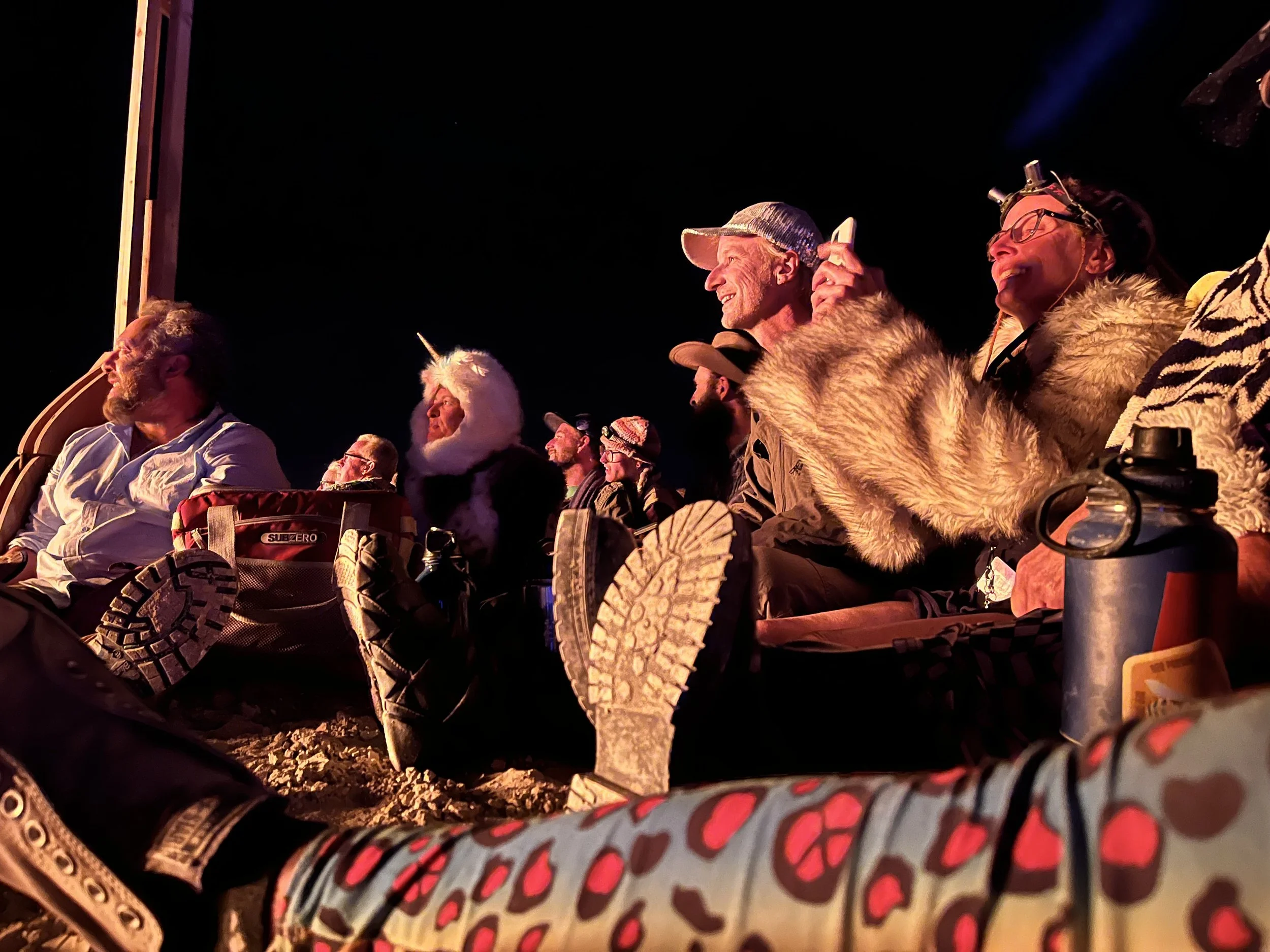  My friends enjoying the man burn 