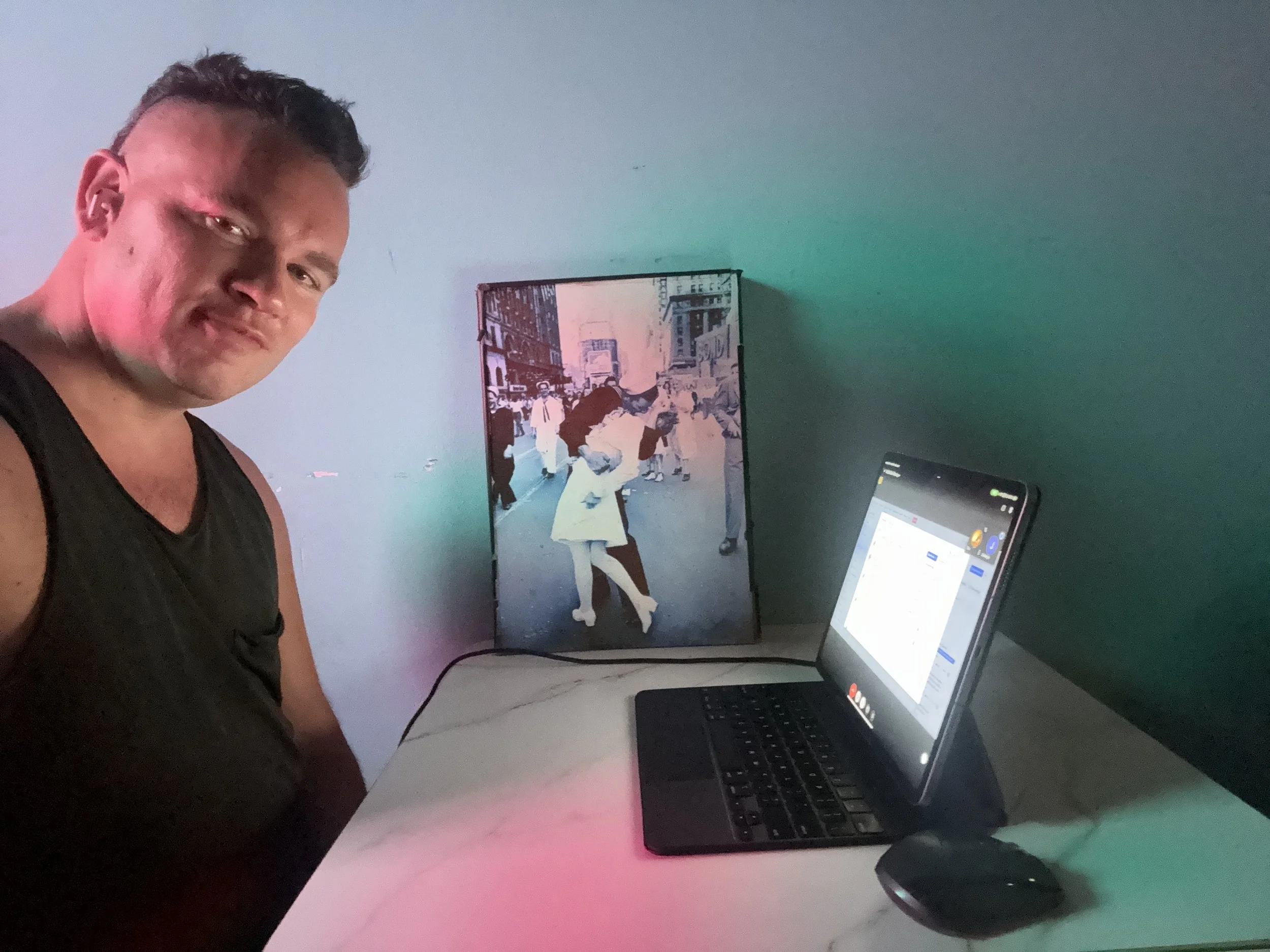  A photo of me right now writing this email from my hostel @ 2am 