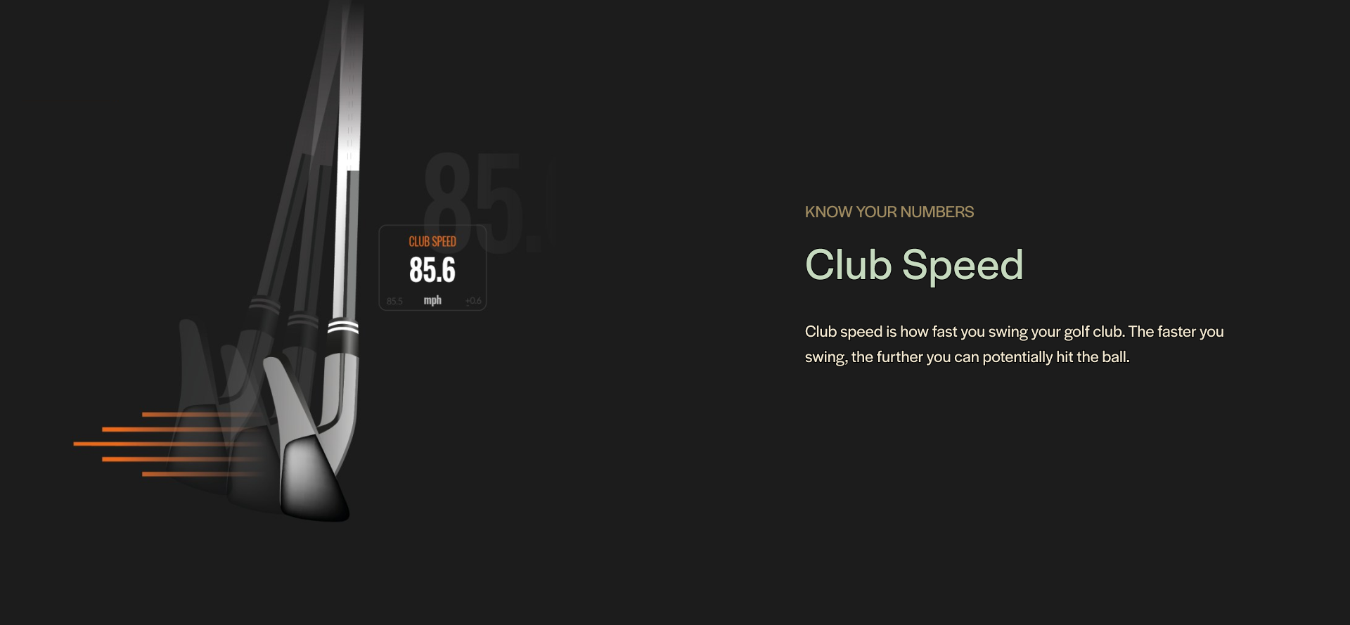 Club speed is how fast you swing your golf club. The faster you swing, the further you can potentially hit the ball.