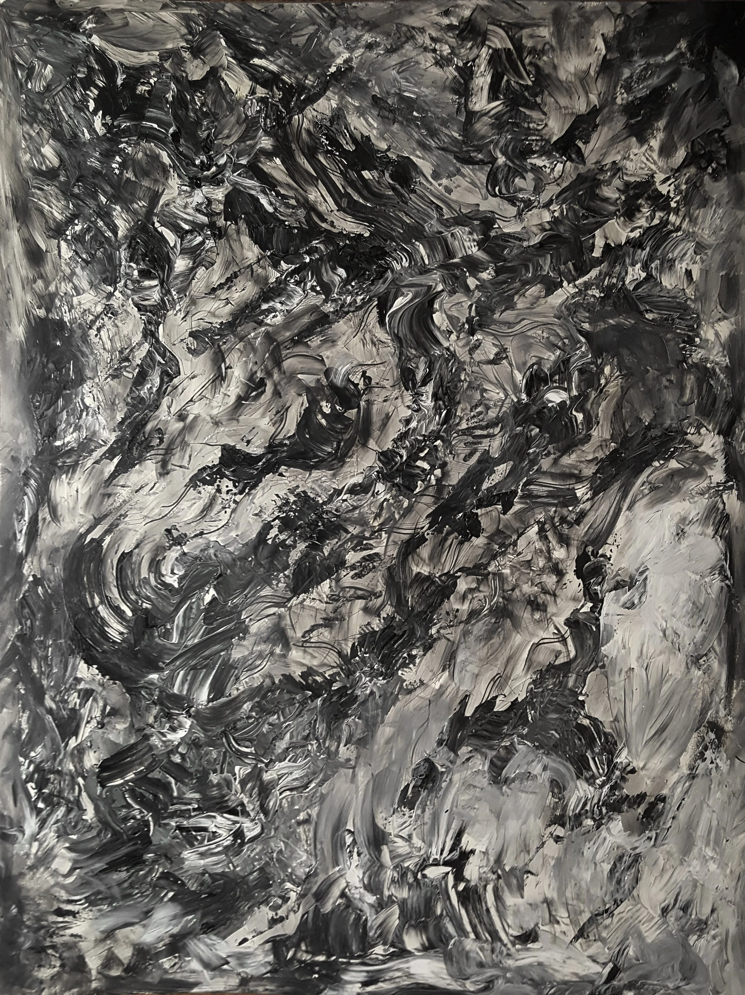 Wrath, Face of God, Acrylic on illustration board 40 x 30 in.