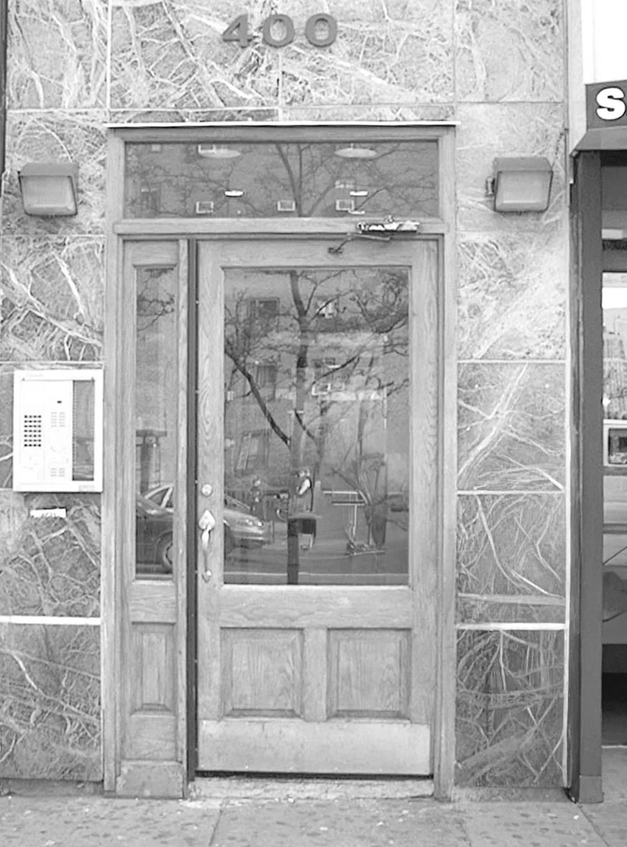 The entrance to 400 East 14th Street, circa 2005, the current home of the Chogye International Zen Center of New York.