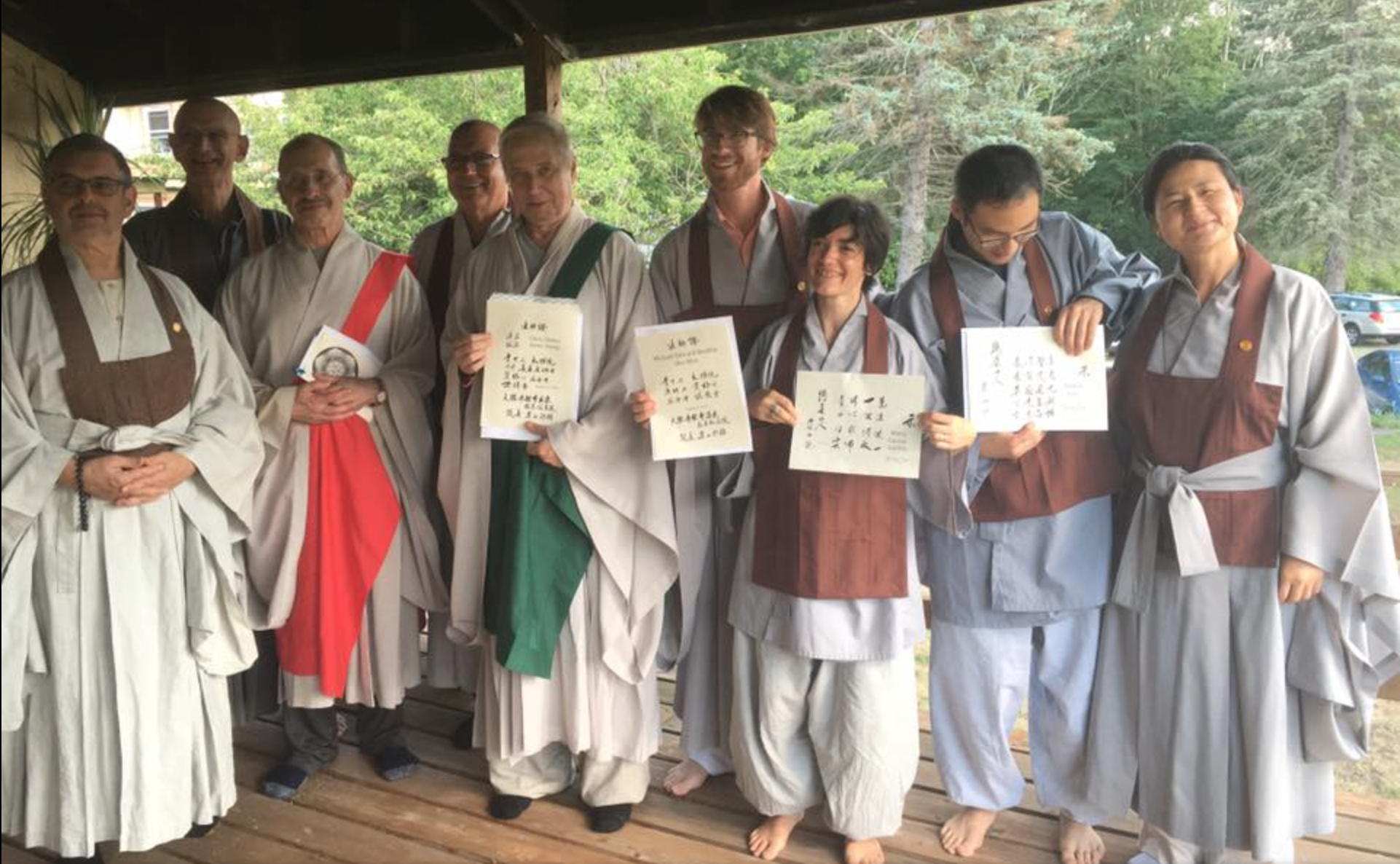 Chogye International Zen Center members at ceremony at Providence Zen Center