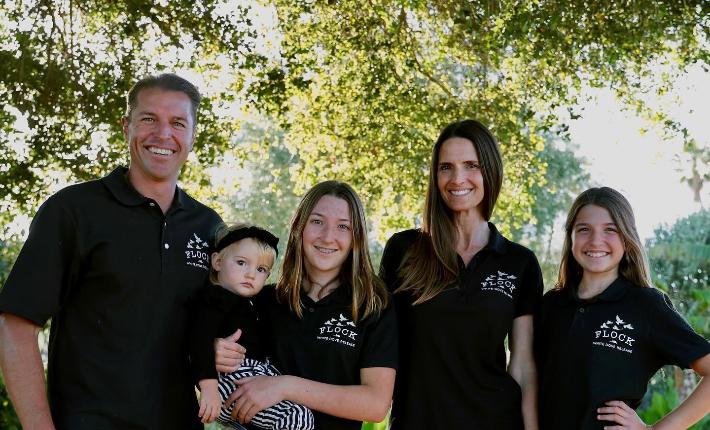 A FLOCK of white doves work as a team. Meet the human team that works behind the scenes to make this unique experience come to life. 

FLOCK is a family-owned and operated business. We love what we do! From left to right in the photo: Daniel, Kelly, 