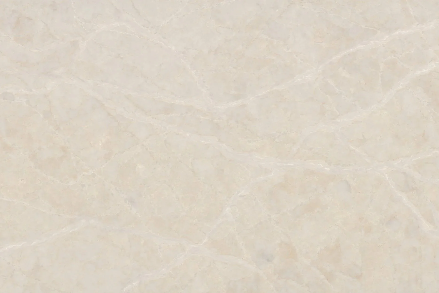 Taj Mahal quartzite-inspired mineral surface, featuring a two-toned beige background with beige and taupe veining