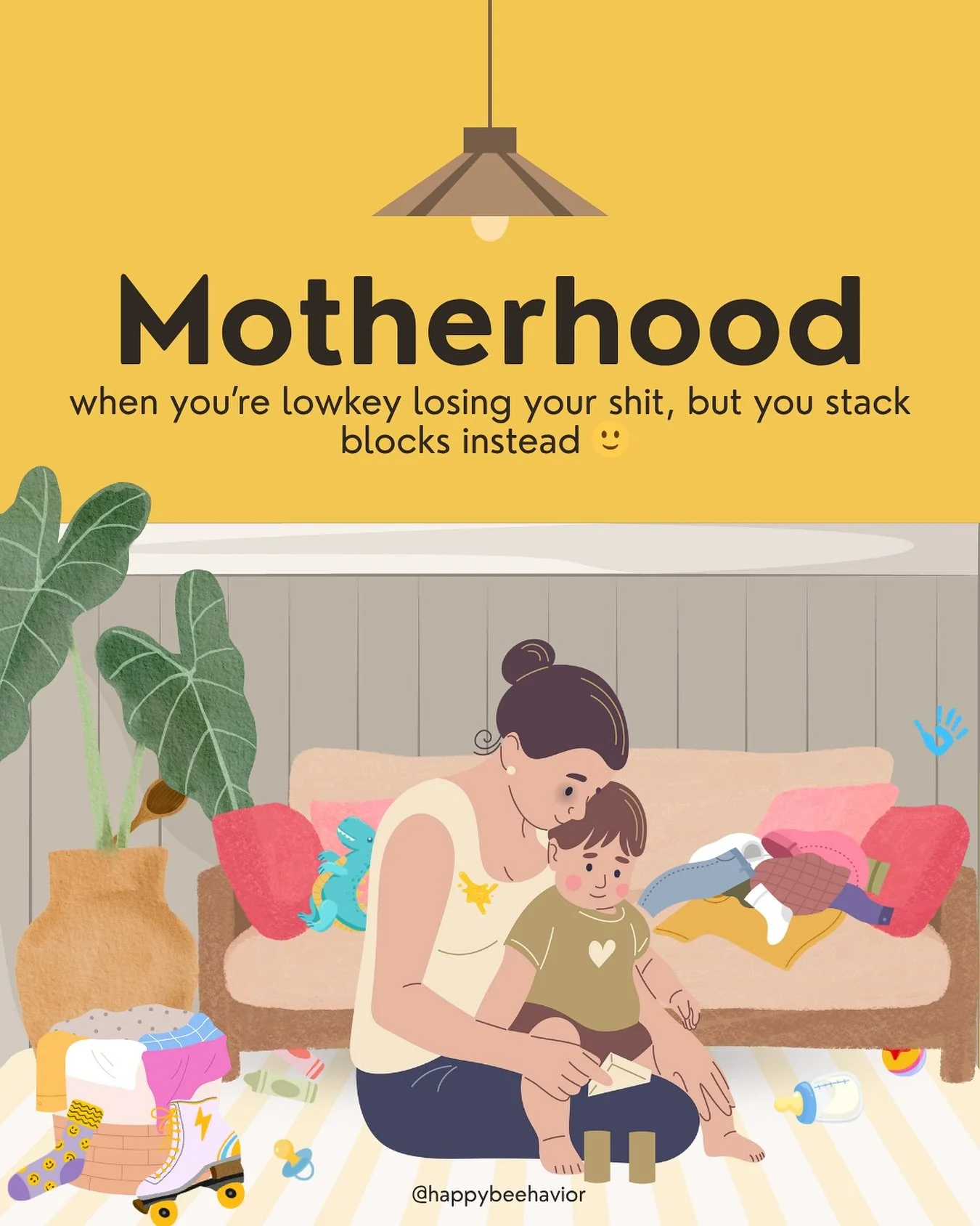 Motherhood is multitasking emotional regulation and survival mode 24 freakin 7😭 

There are dishes in the sink, laundry mountains everywhere, and crumbs that now count as decor but you sit down anyway, building blocks and making memories. 

You&rsqu
