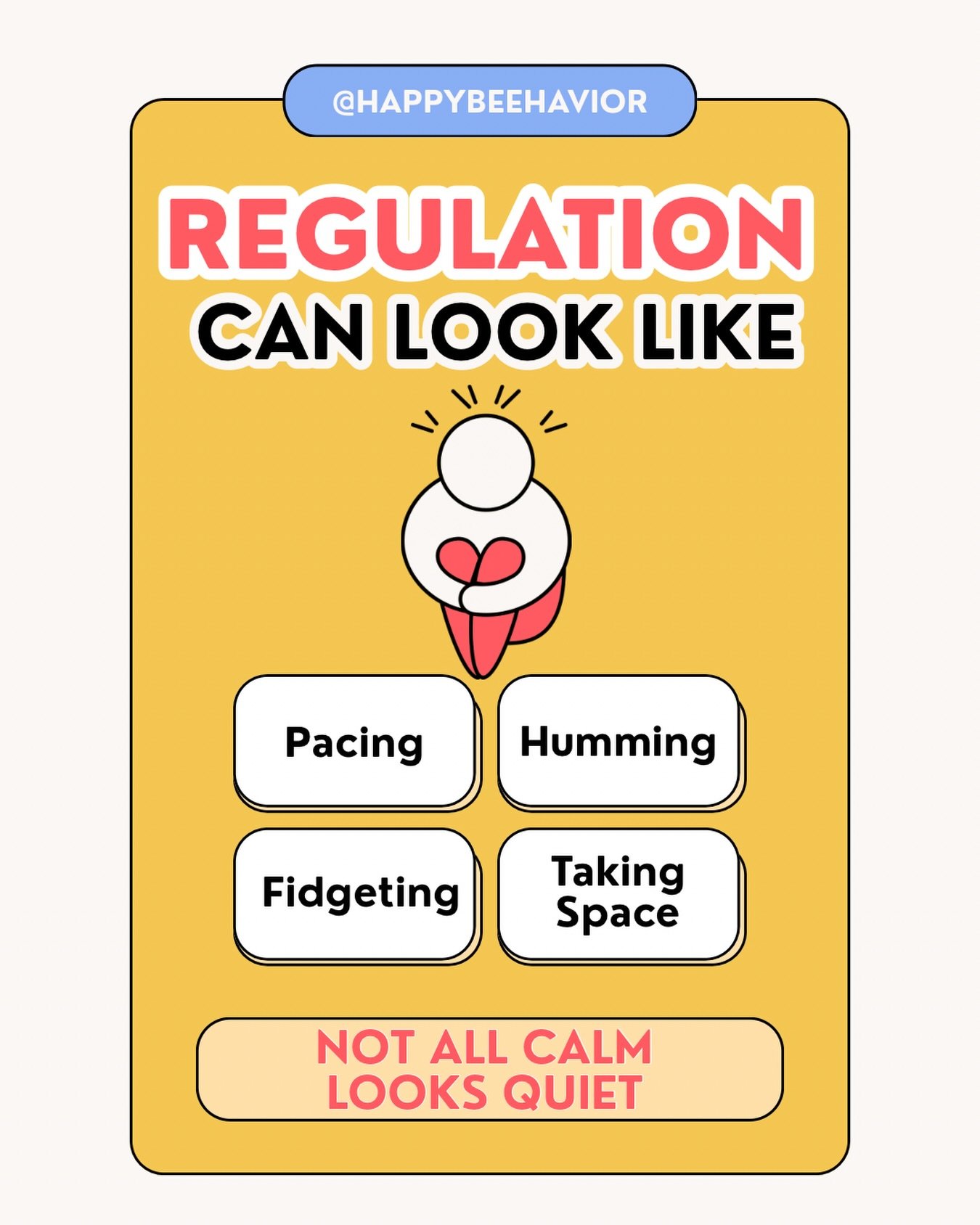 We often mistake &ldquo;quiet&rdquo; for &ldquo;regulated,&rdquo; but many people regulate their emotions and nervous systems through movement, sound, or sensory input.

Instead of focusing on how regulation looks, consider whether the person is safe