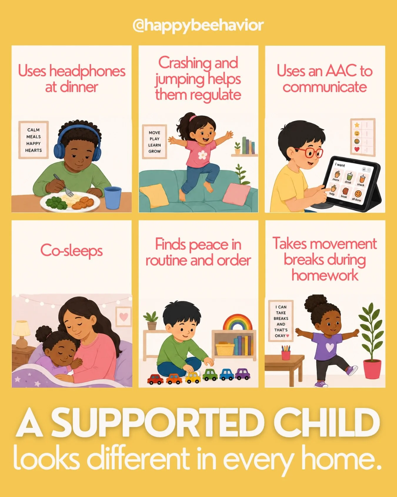 Here&rsquo;s your reminder that support doesn&rsquo;t always look the way you think it should.

The child wearing headphones at dinner isn&rsquo;t being rude. The child who needs movement breaks isn&rsquo;t &ldquo;too much.&rdquo; The child using an 