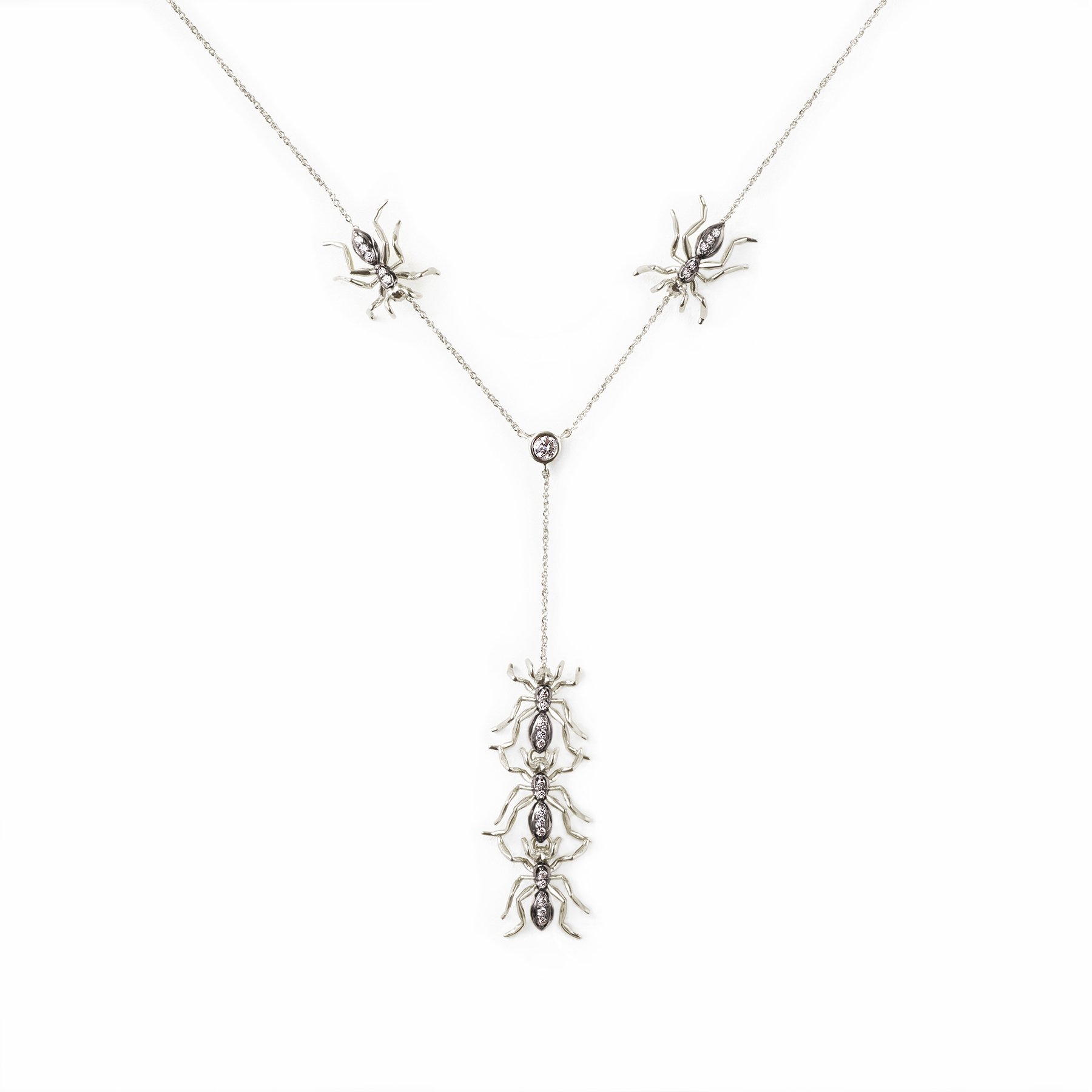 Shop White Gold Bezel Bezel Starstruck Lariat Necklace | Carbon & Hyde