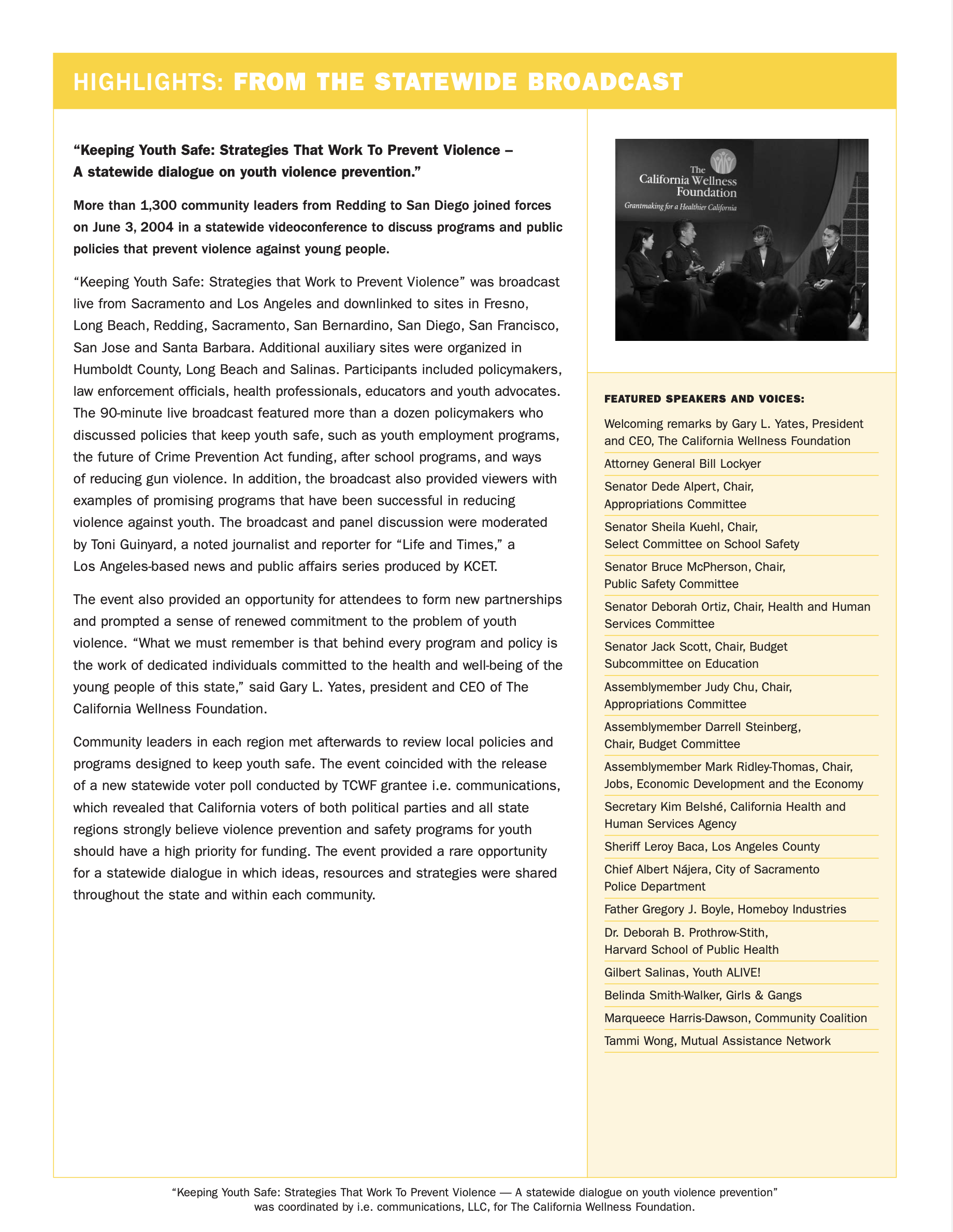 Keeping Youth Safe Videoconference Final Report (2005)