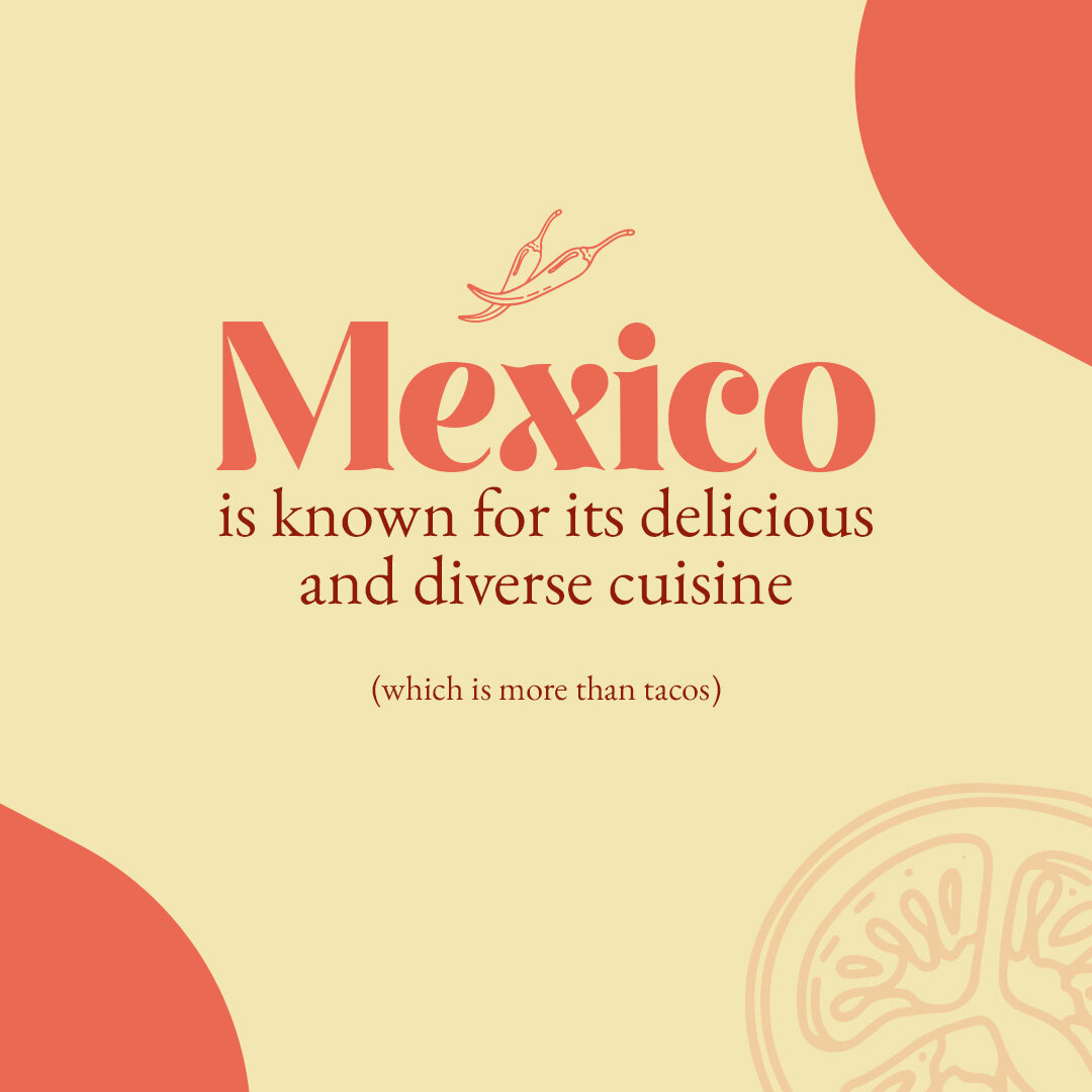 🌮🔥 Tacos may steal the spotlight, but Mexico's culinary scene offers a whole fiesta of flavors! 🇲🇽 
 
Mexico's national dish is the Mole, a rich sauce made of different kinds of spices, nuts, and chocolate, among other ingredients. 
 
The second 