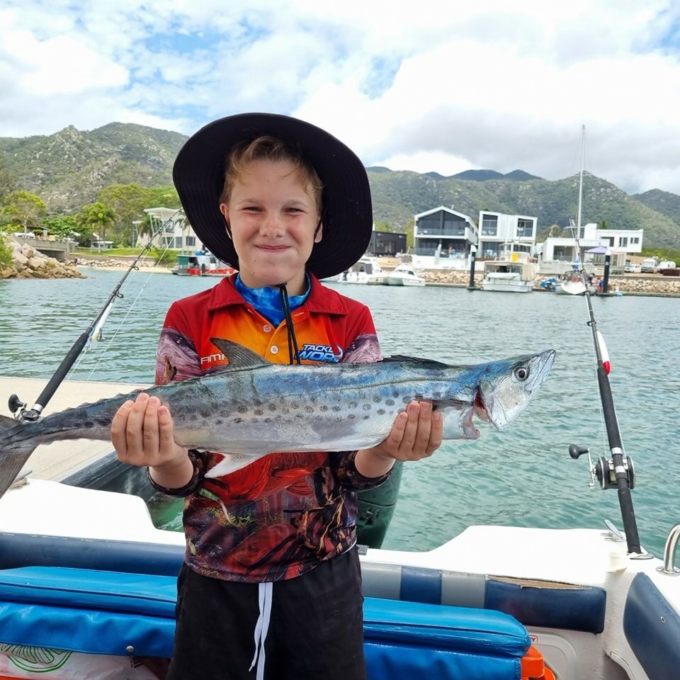 Great morning with personal best catches of Spanish, Spotted and school mackerel which all were released except for one. Very happy young man. #magneticislandfishingcharters #thisismagneticisland #townsvilleshines #thisisqueensland