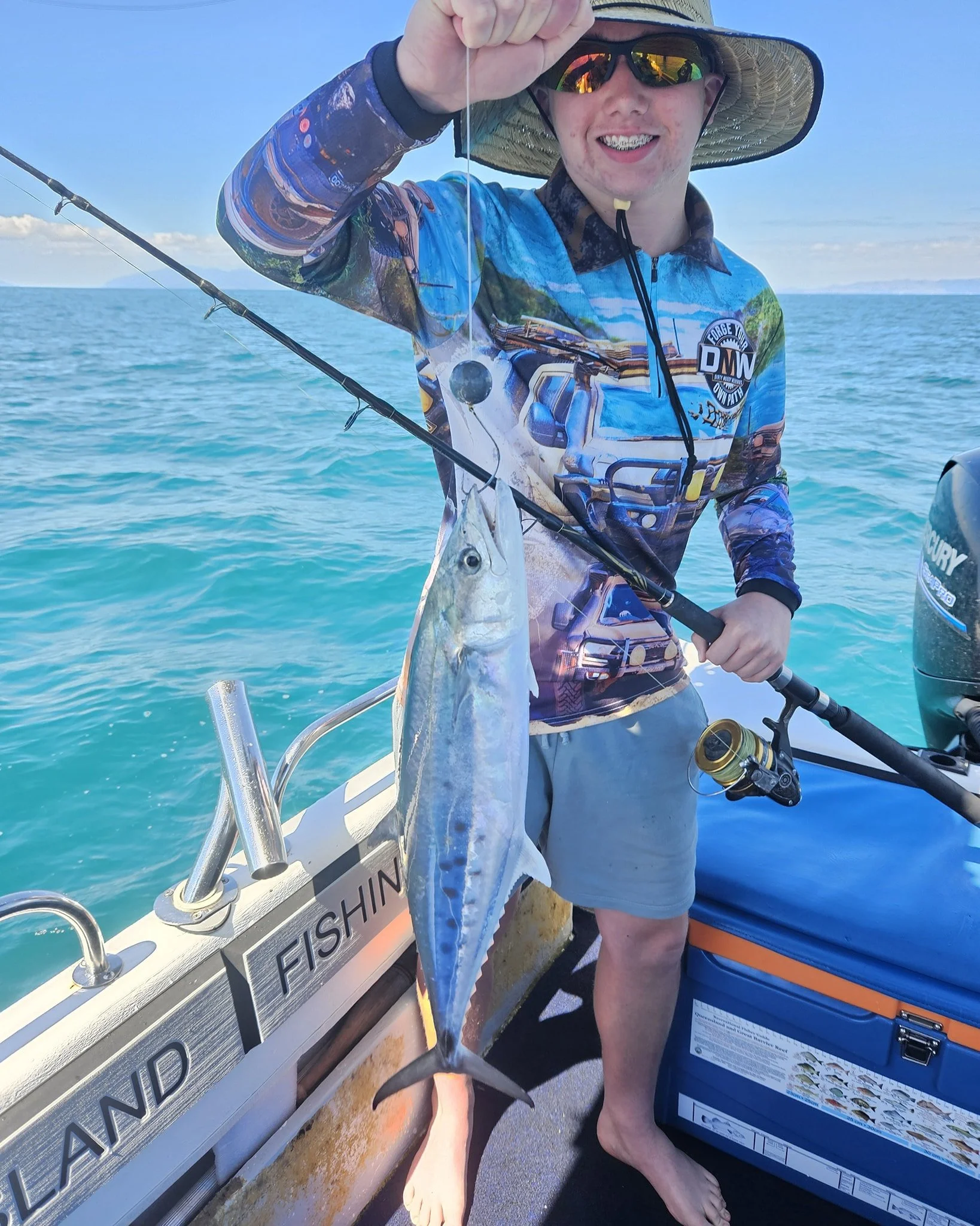 A few school mackerel around Magnetic Island for a bit of fun for the boys. Austin landed his first ever mackerel on his birthday so happy birthday young man from Wagga Wagga, NSW #magneticislandfishingcharters #fishingcharters #GreatBarrierReef #ree