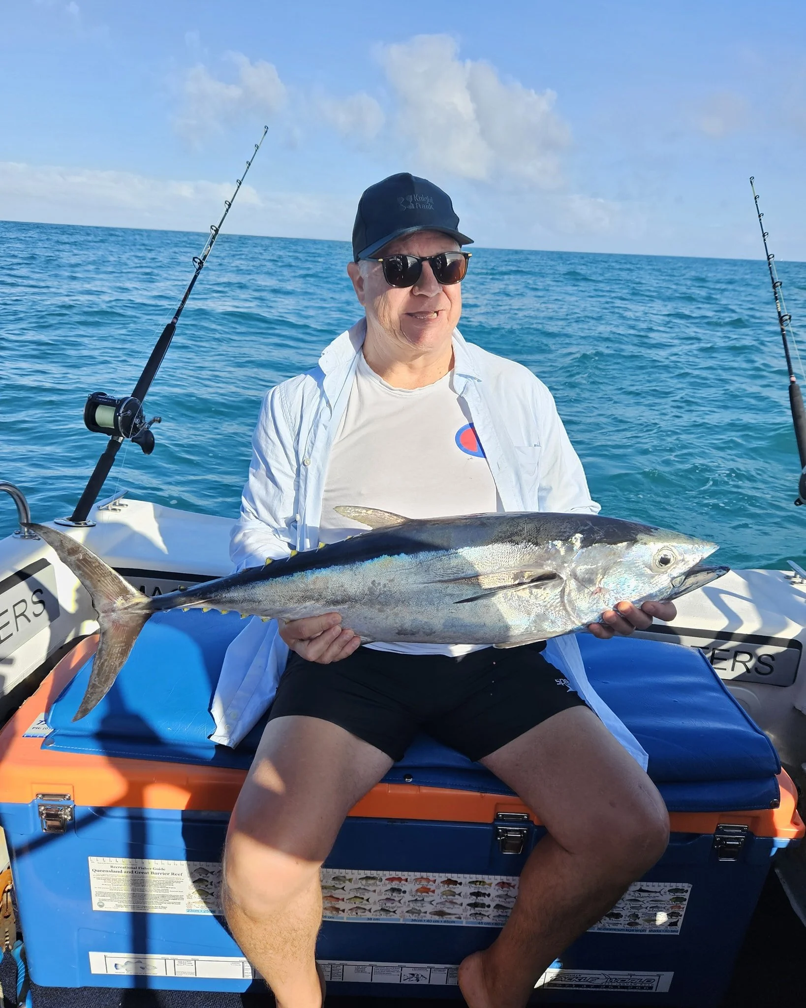 The boys had a great day and they all had a go catching this Tuna as it was stubborn  and didn't want to come near the boat. There first Tuna and a nice big cod which was released successfully. 
The holidays have started so give me a message or call 