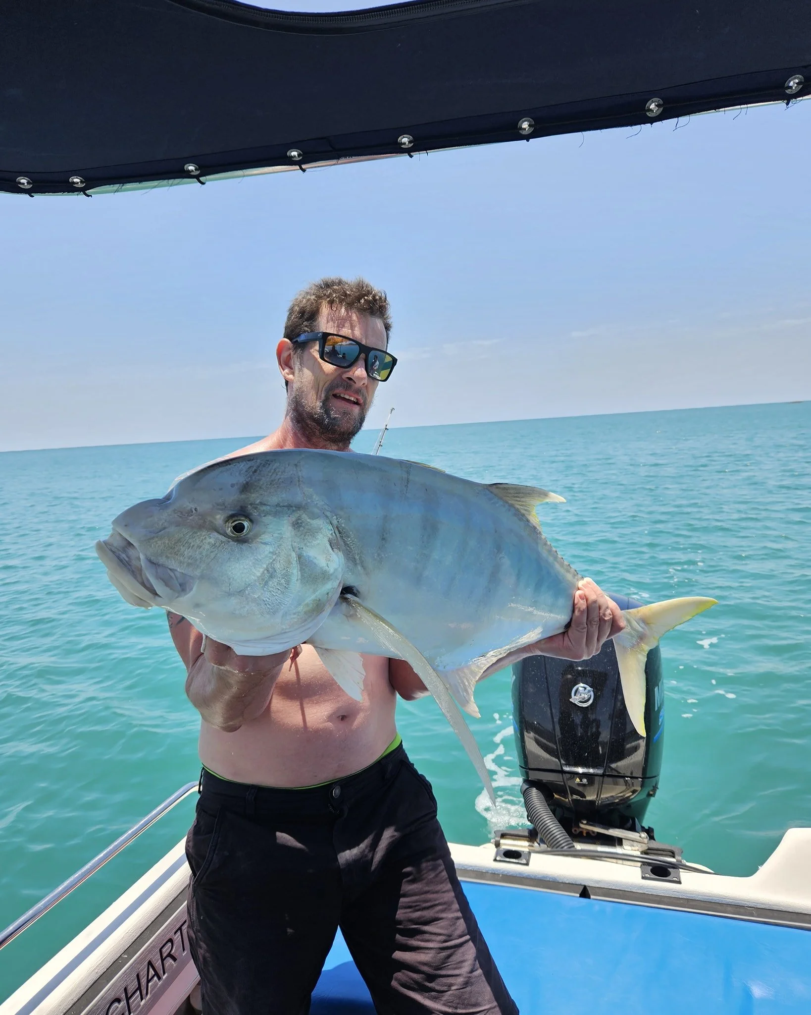 Magnetic day out on the water around Magnetic Island. Stefan landed this massive Golden Trevally after a big fight and his son landed a 1.5m Mackerel and both released successfully. Congratulations guys. #magneticislandfishingcharters #fishingcharter