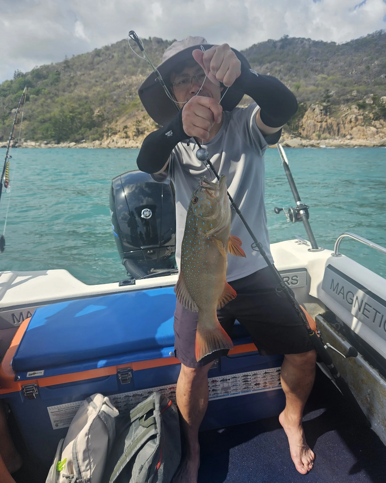 Townsville family this morning with catch of the day a beautiful Coral Trout. Last day tomorrow before the Coral Reef Fin closure 5 days and Spanish Mackerel closure 3 weeks.