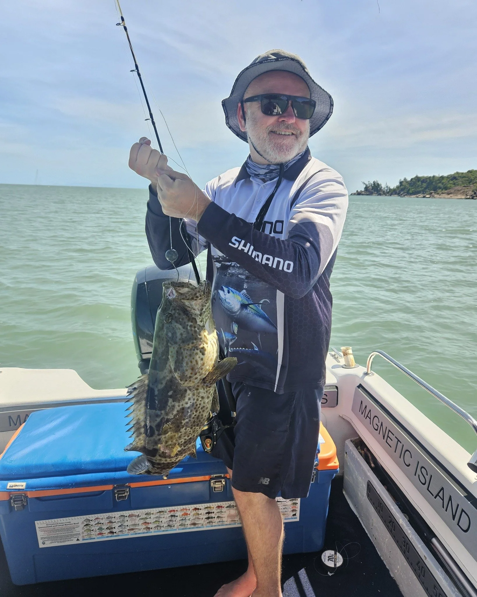 The boys from Sunbury, Melbourne on their 4th charter caught a nice big cod and luckily to after a giant Qld Grouper had a go at engulfing it at the boat.
We released this cod successfully. 
Book in a fishing charter these holidays for a fun day out 