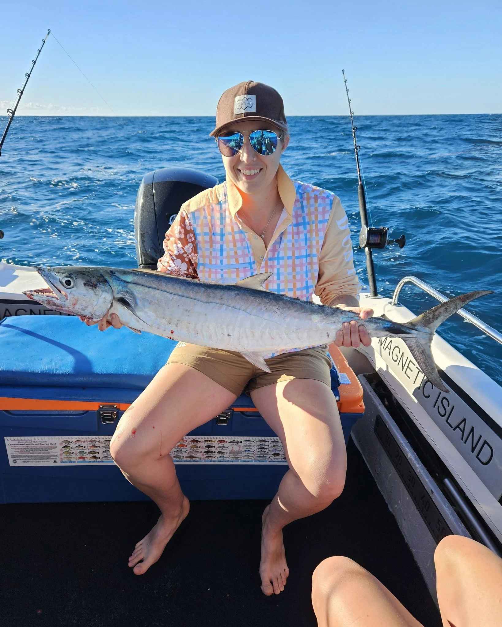 Ladies day out wide with Kealey landing her first ever Spanish Mackerel. Jade also had a good one but the tax man had a big say then showed up at boat to say move on as it was huge. Win some and lose some. It's still a bit lumpy out wide but we all h