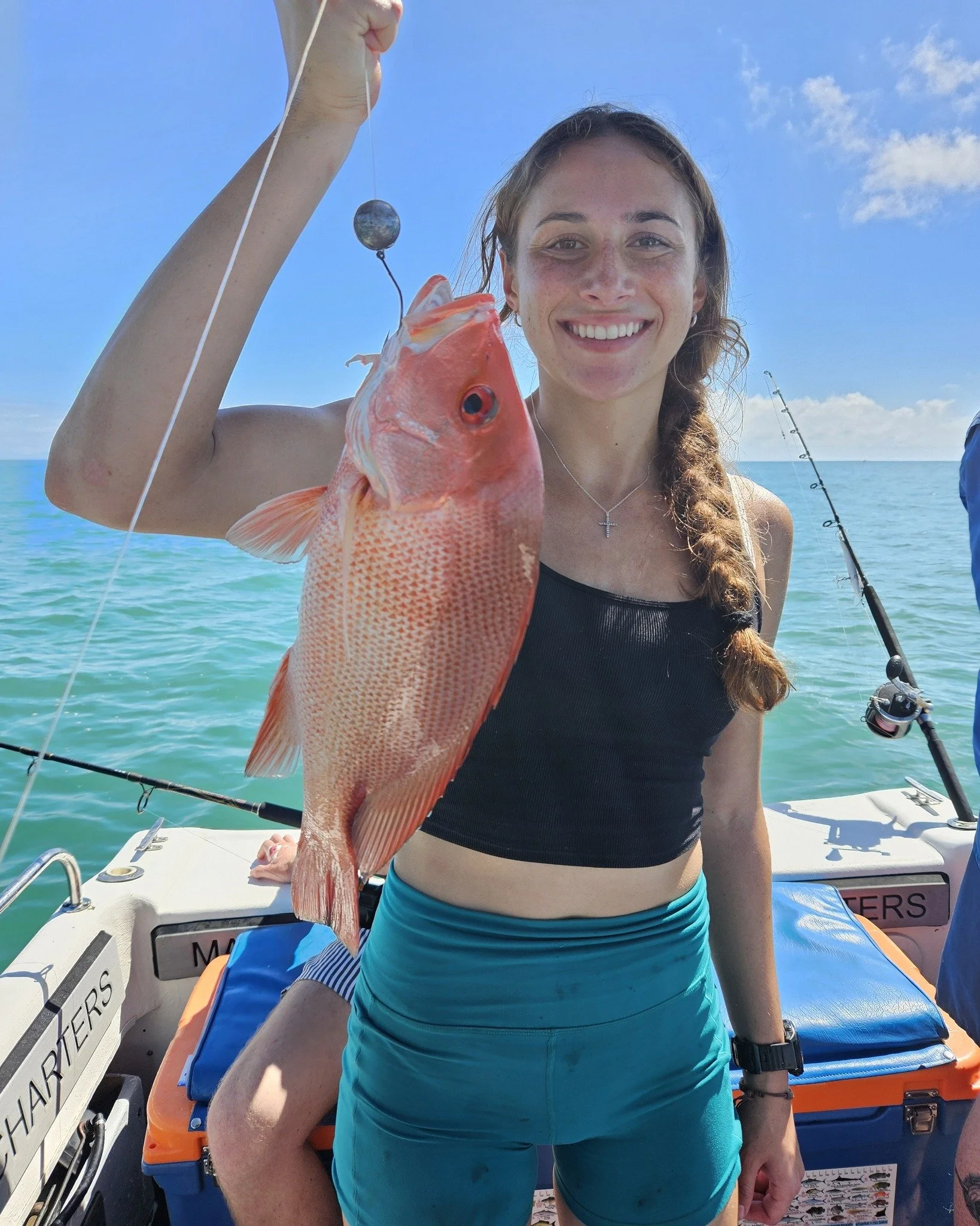 Fantastic day out around Magnetic Island  with a father and son and a American first time fishing in Australia. 
They landed several Tuna with a couple of 3 and 4 way hook ups. Also landed a few Nannygai and a few sharks.
All fish except 1 released s