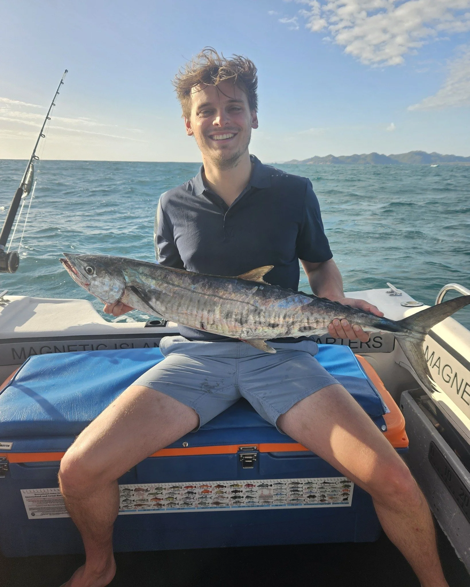 The boys from England had a great day around Magnetic Island catching Spanish Mackerel, Tuna and hooked a 50-80kg Black Marlin but unfortunately got of during the fight. They also seen Humpback Whales, Turtles and sharks.
They loved the coastline lan