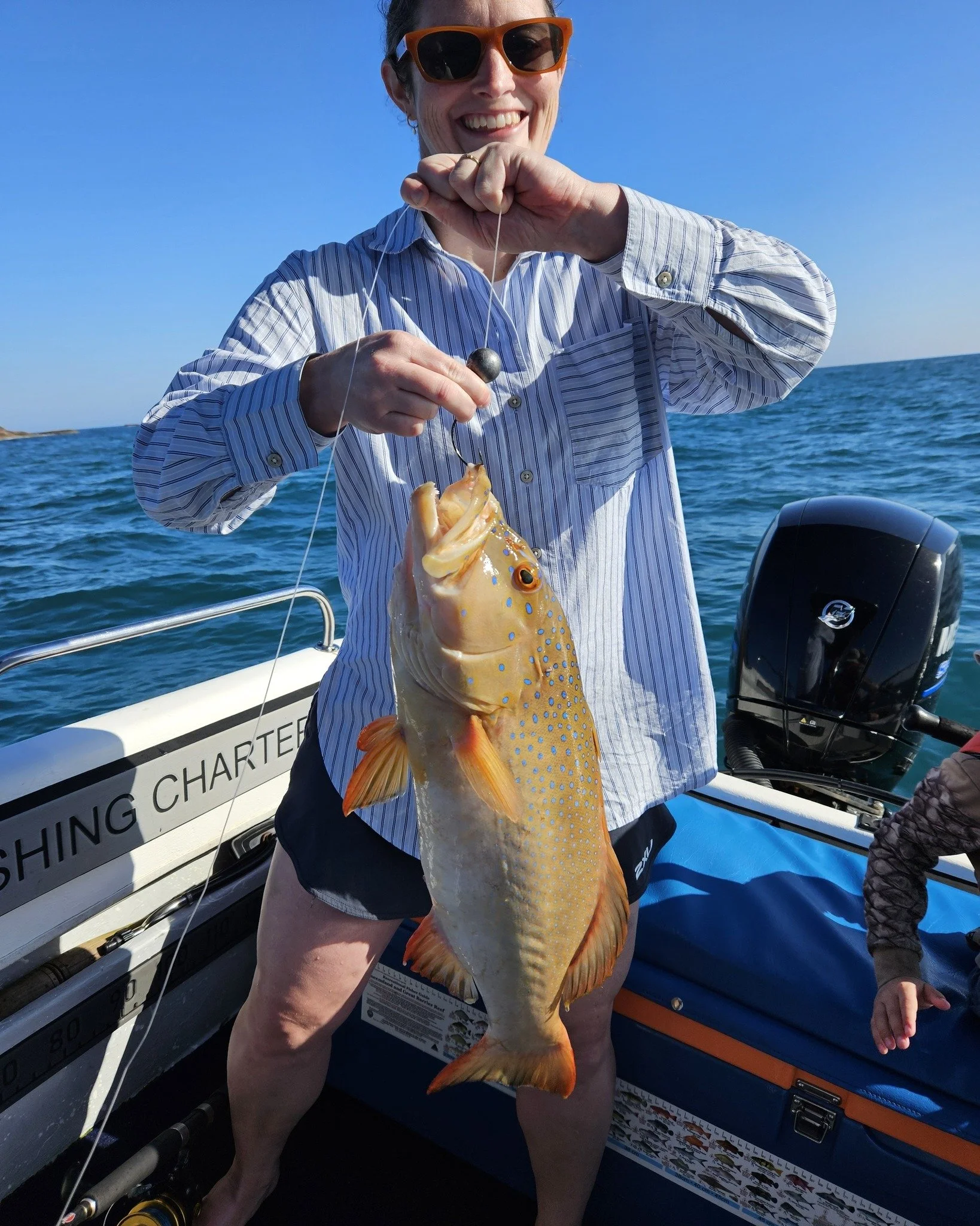 What a beautiful family on there 2nd charter in 3 days. Heather caught her 2nd Coral Trout and even bigger at 62cm and her son Jack caught his first ever Coral Trout 38cm which we put back to fight another day. 
They also caught many Nannygai which w