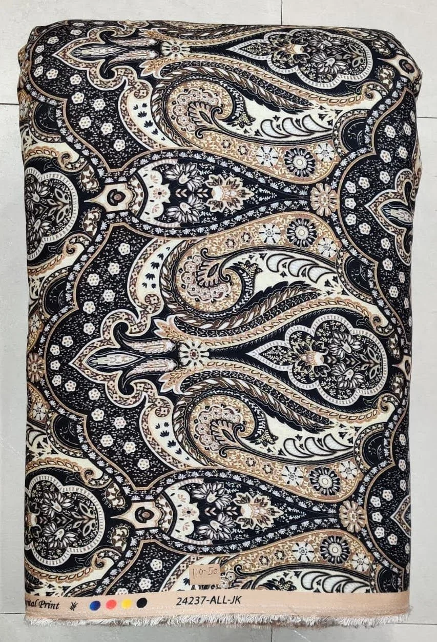 Polished vintage-gold and rich charcoal-black silk featuring an intricate damask layout with sweeping acanthus leaves, classical scrolling medallions, and sophisticated symmetrical framing.