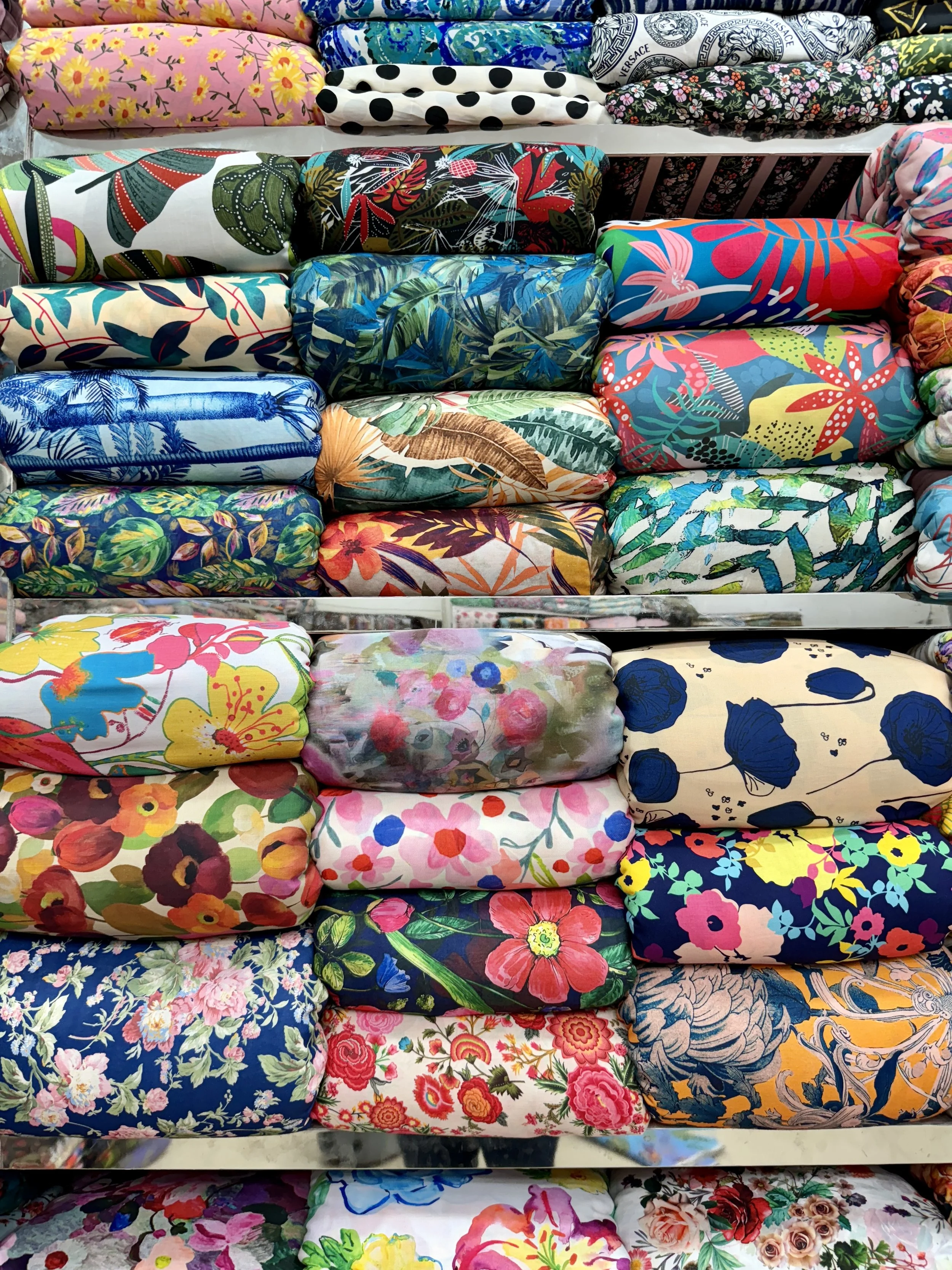 Poly Linen Print Fabrics