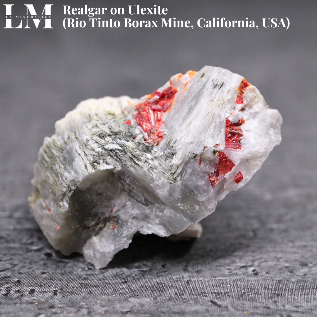 Realgar on Ulexite - 2403_RU1 (Rio Tinto Borax Mine, Kramer Borate ...