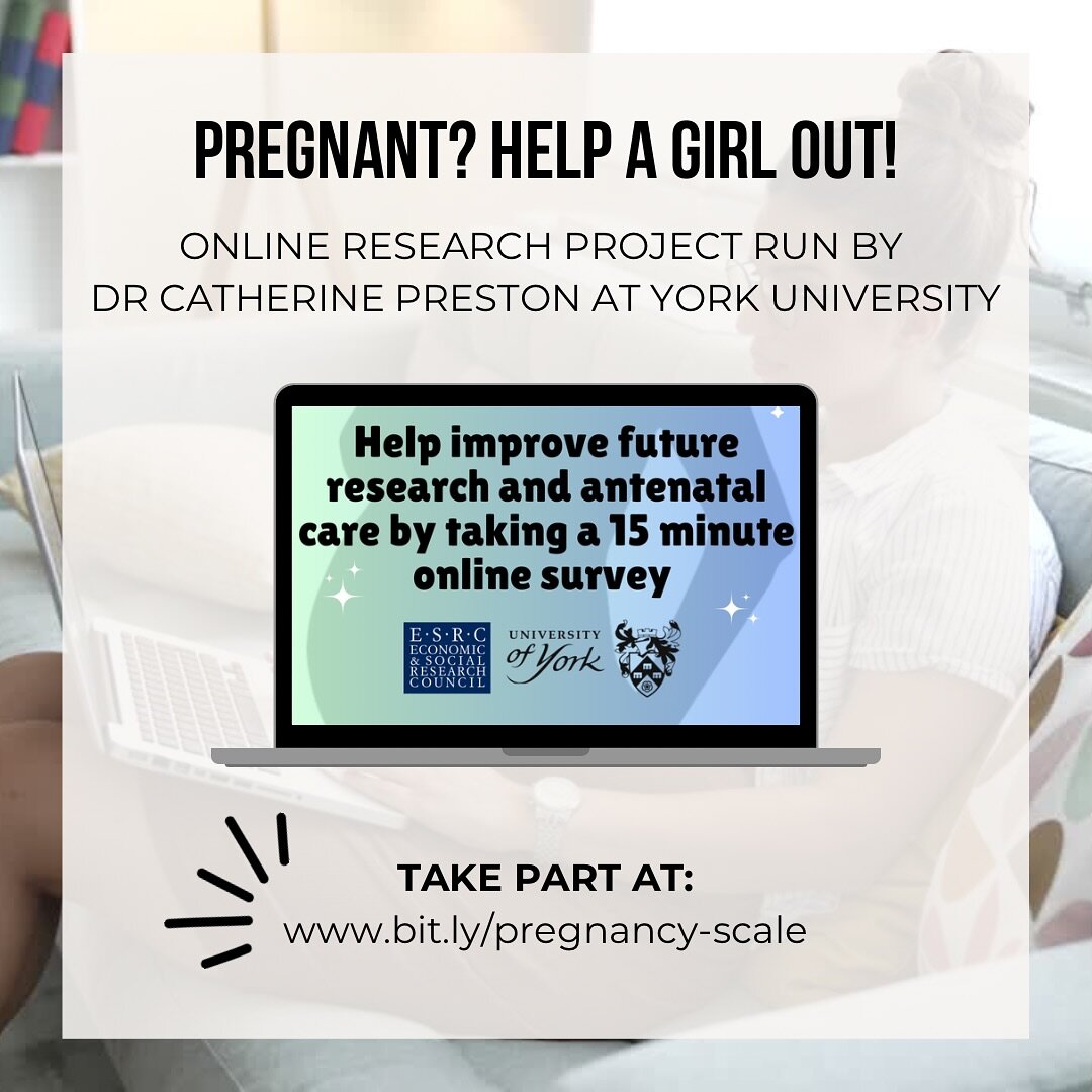 🤰🏻Are you aged 18+ and pregnant? If, so congrats! 

☕️If you have 15 minutes spare, why not grab a brew, get yourself comfy and help Dr Catherine Preston of York University out by taking part in her online research study?
 
👩🏻&zwj;💻 Take part at