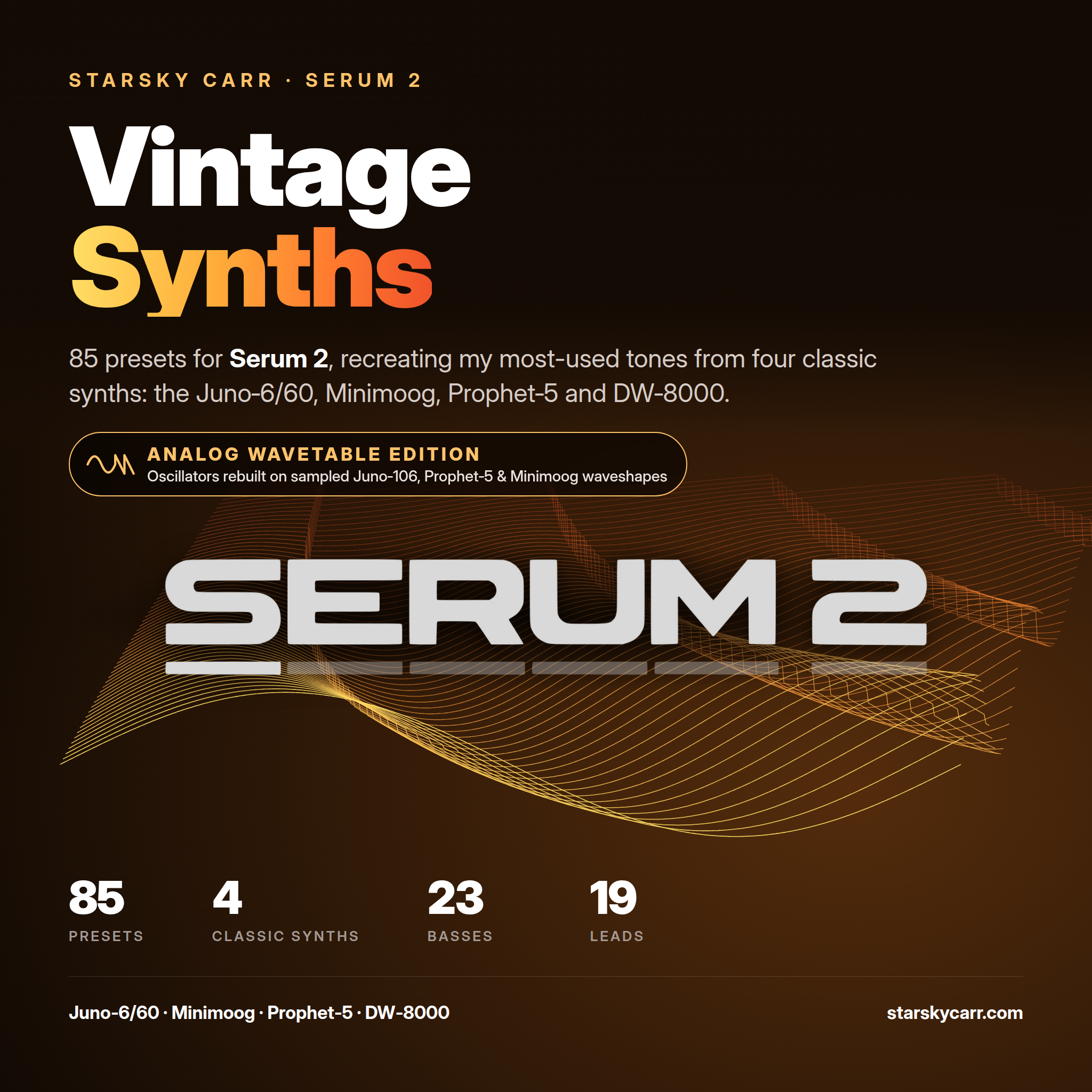 Starsky's Vintage Synths for Serum 2 - Analog Wavetable Edition - Shopify Product 2048x2048.png