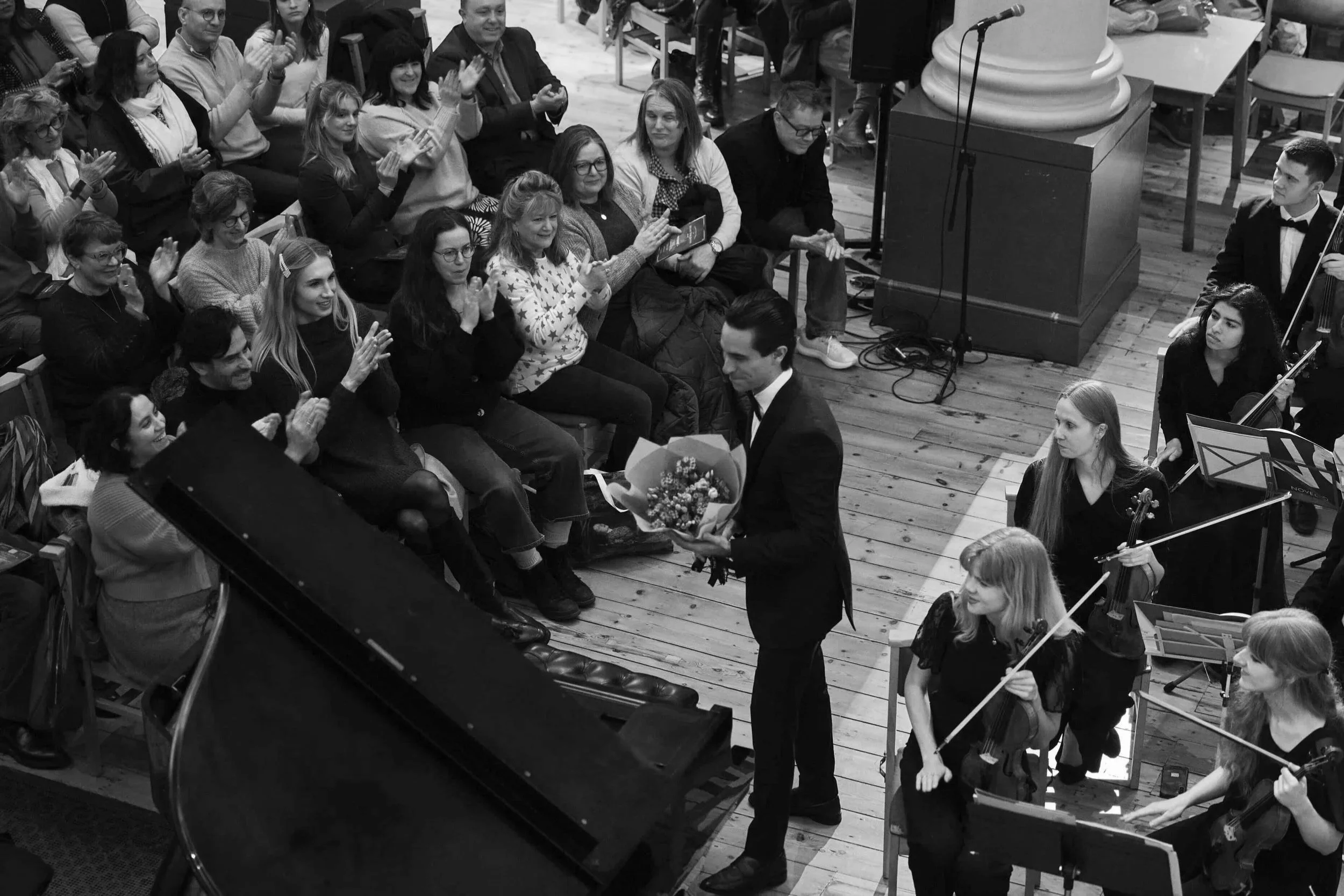 Concert pianist solo orchestra performance