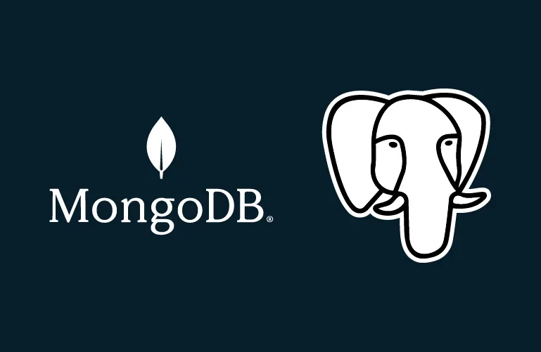 Logotipo do MongoDB ao lado do ícone do elefante, símbolo do banco de dados MongoDB.