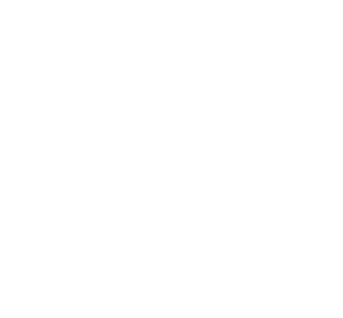 Logotipo do Hospital Agostinho Ribeiro, destacando a região de Felgueiras, com símbolo de uma lâmpada cercada por folhas de louro.