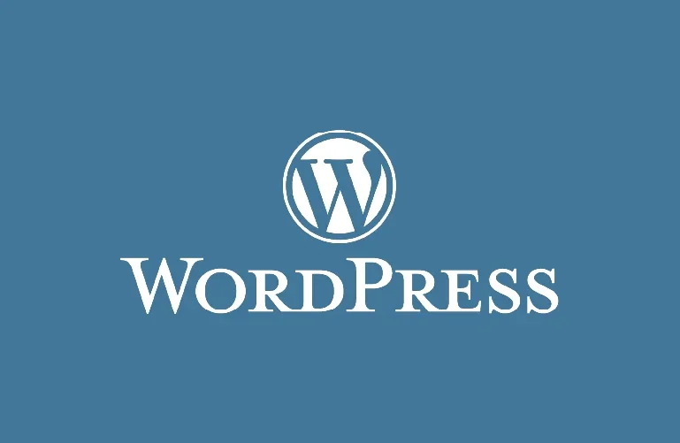 Logotipo do WordPress em fundo azul