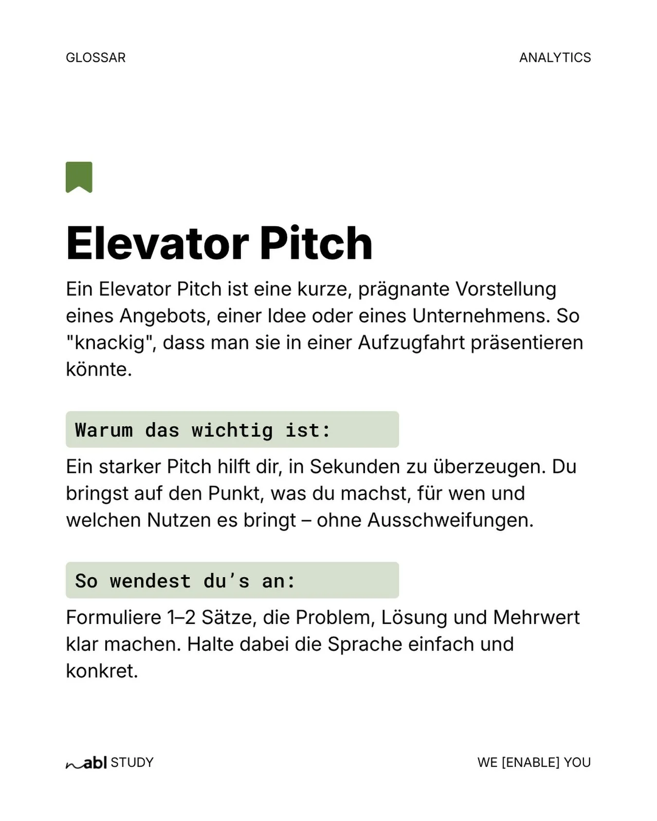 Was ist ein Elevetor Pitch? Und wie hilft er dir, dein Marketing zu strukturieren?

#elevatorpitch #marketingtipps #weenableyou