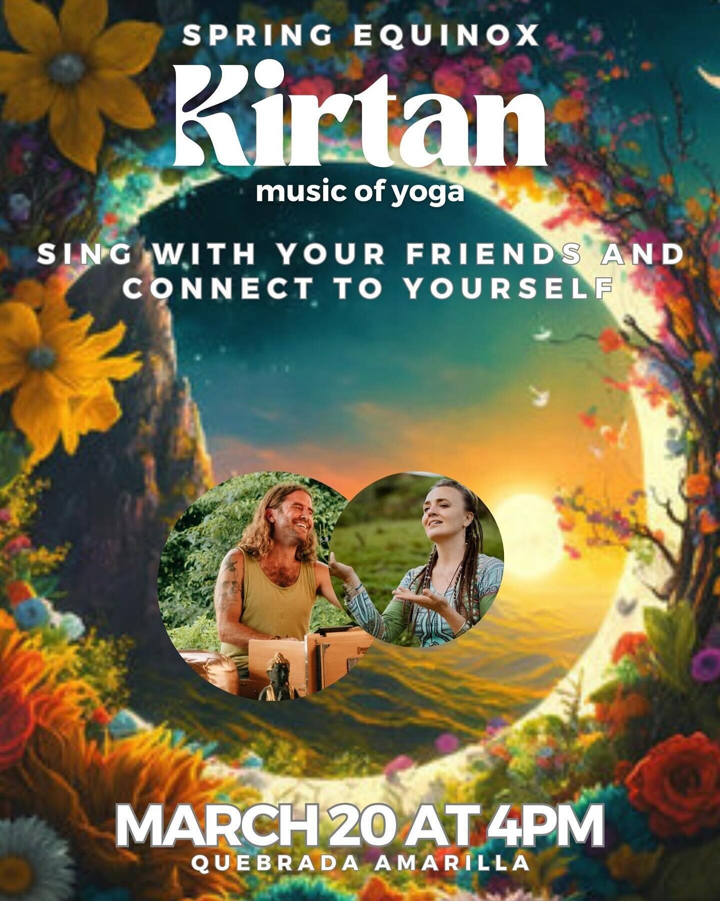 Special Spring Equinox gathering, friends! ☀️

We look forward to seeing you on March 20 at 4pm for the Kirtan music and a potluck after!

Please, like comment this post if you are coming so that I could arrange the space accordingly for our best con