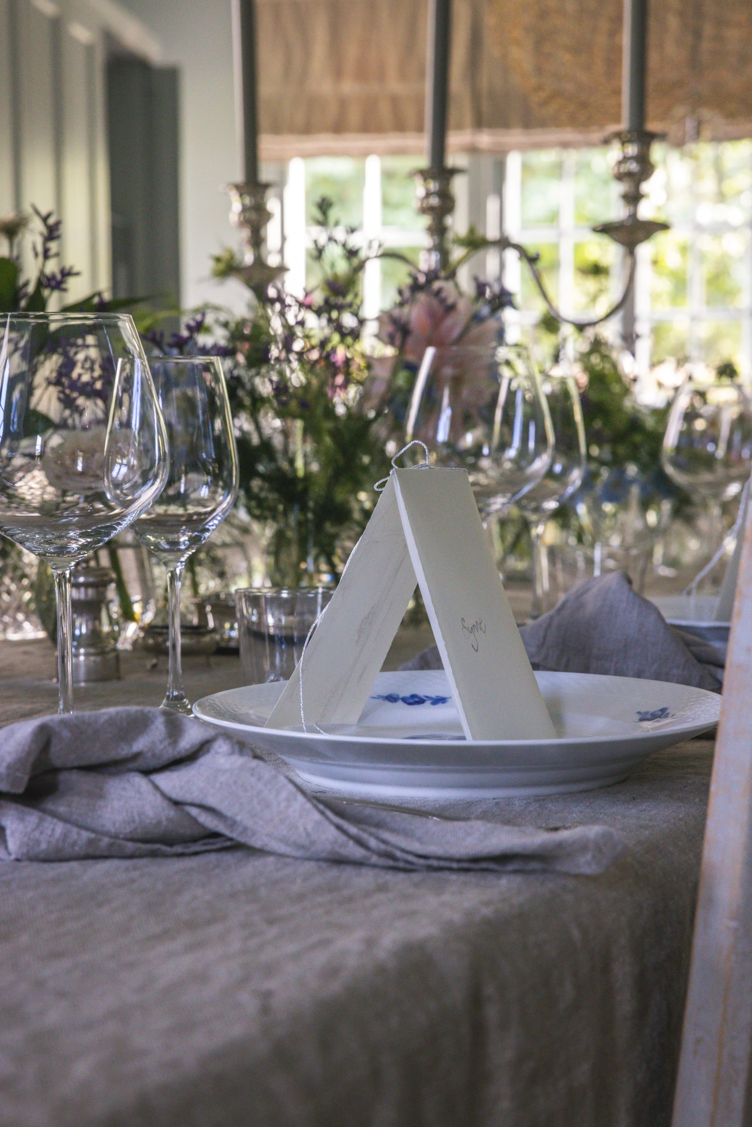 Wedding table decorations from John Young Florals.