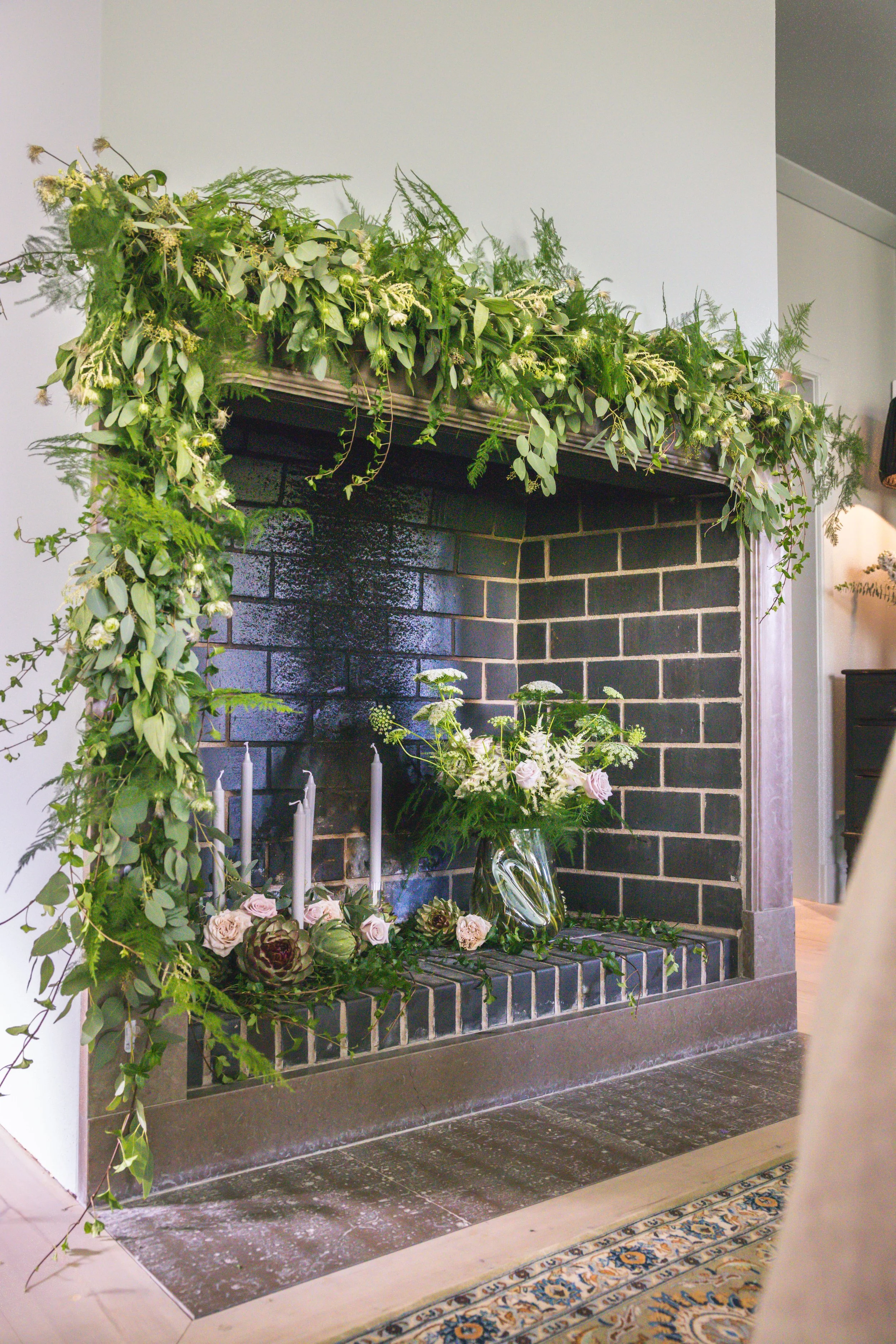 Small wedding garland designed by John Young Florals - Stockholm Sweden