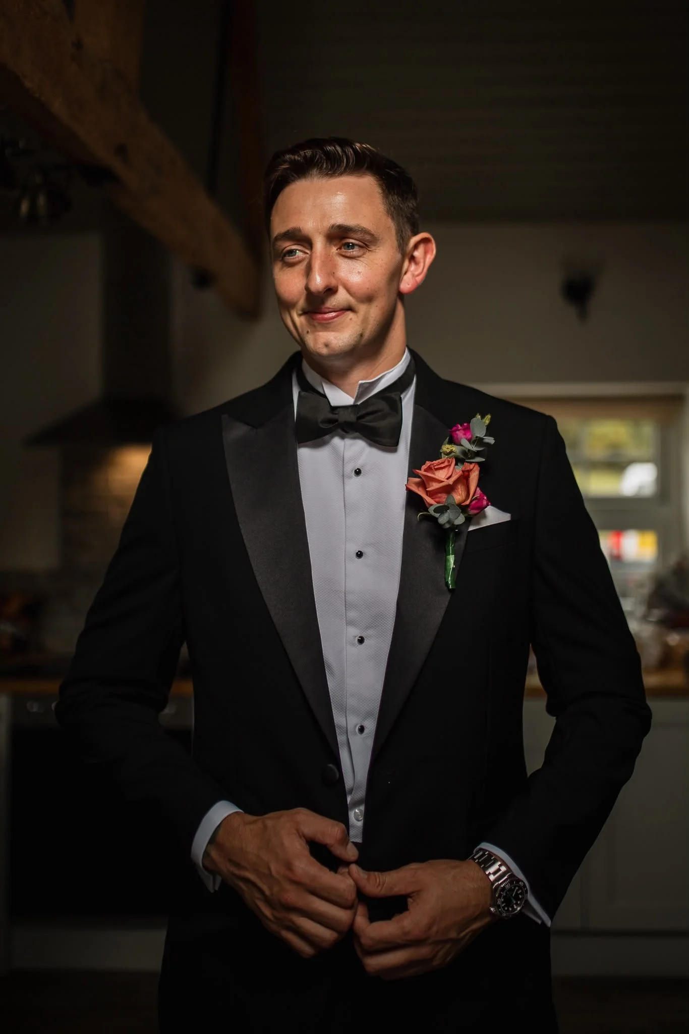 Groms button hole - Wedding florals at Wooladon Estate - John Young Florals
