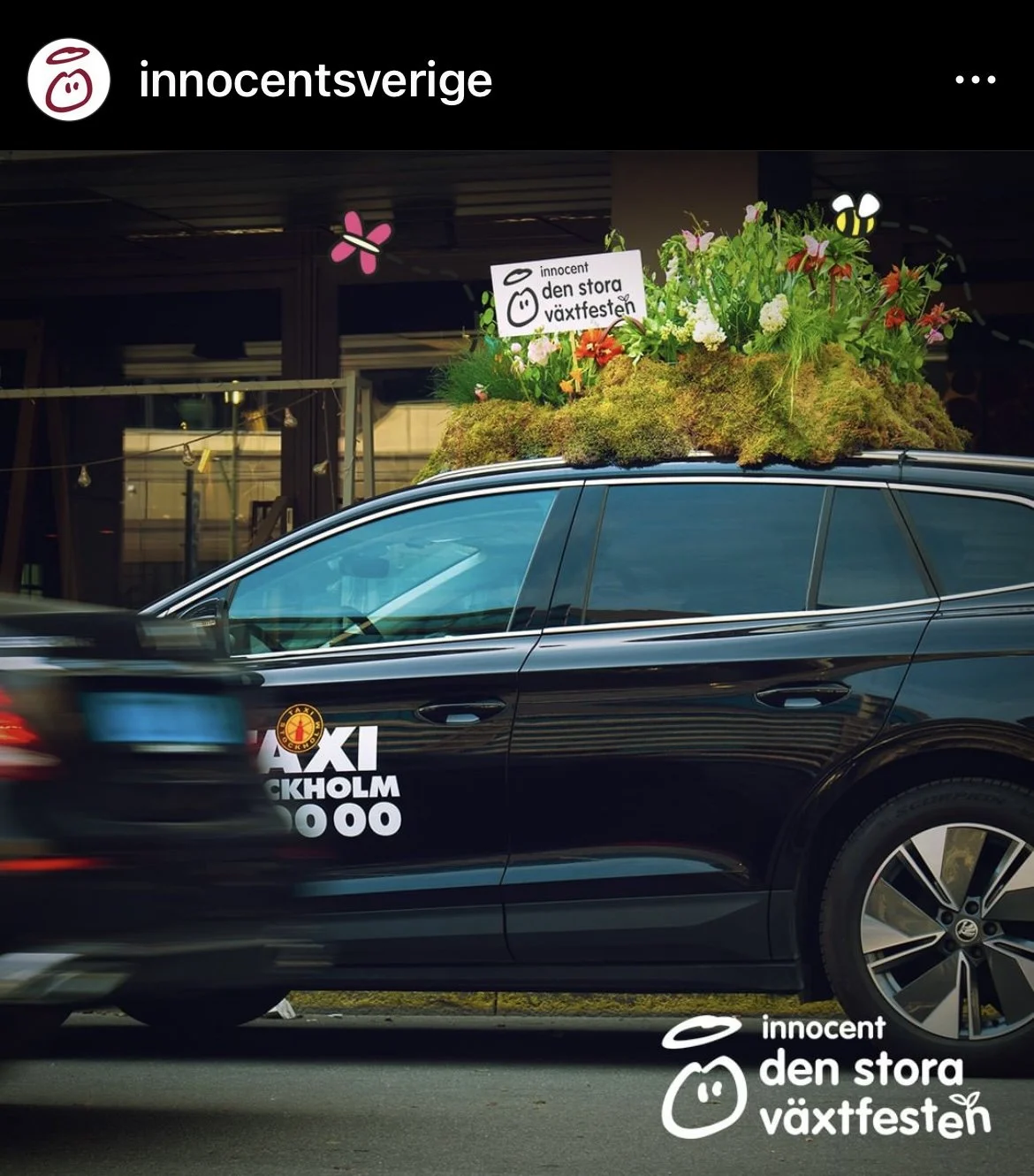 Innocent Smoothy Campaign Taxi Stockholm. reated John Young Florals