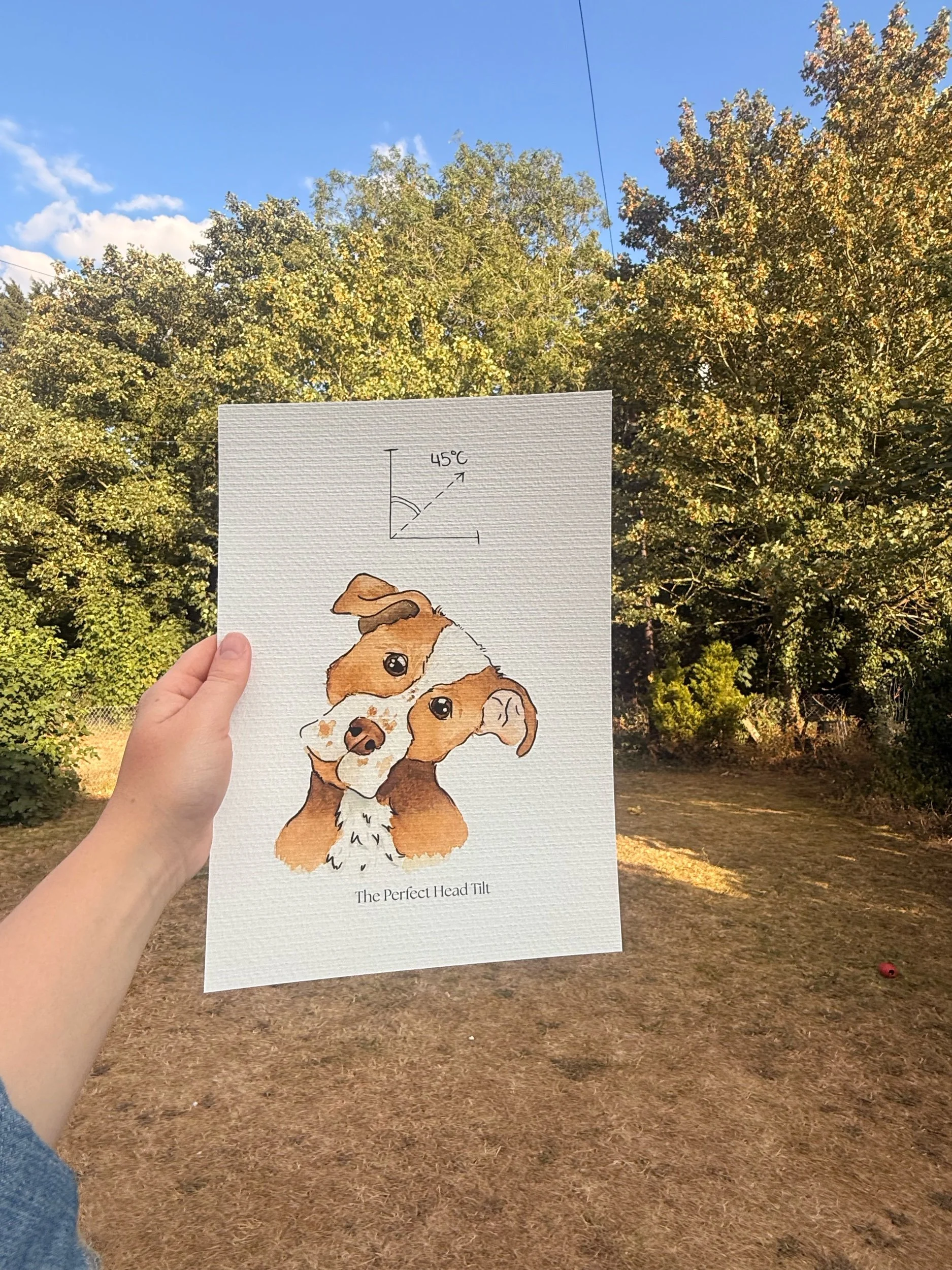 "The Perfect Head Tilt" Dog Art Print