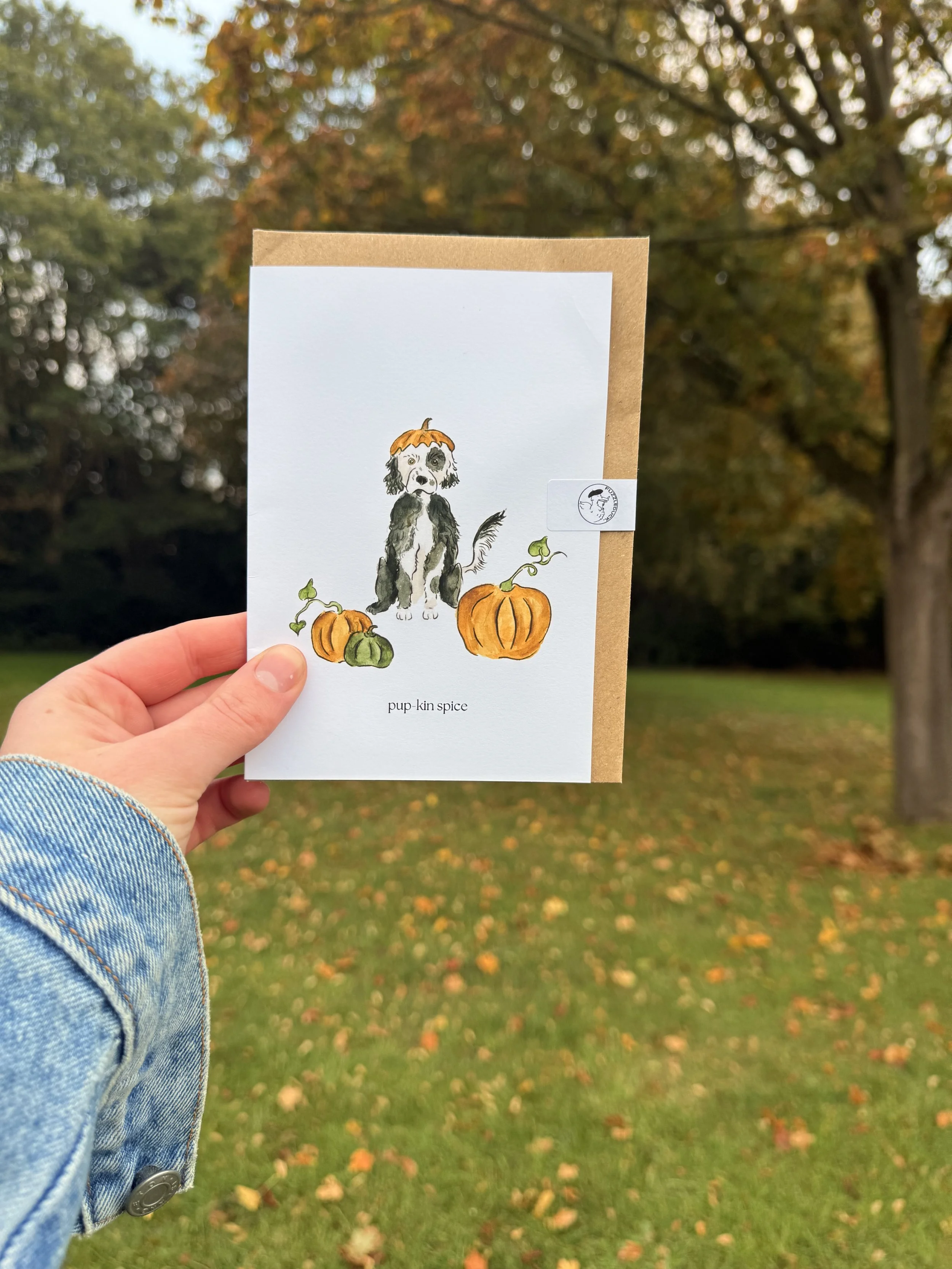 pup-kin spice A6 Greetings Card