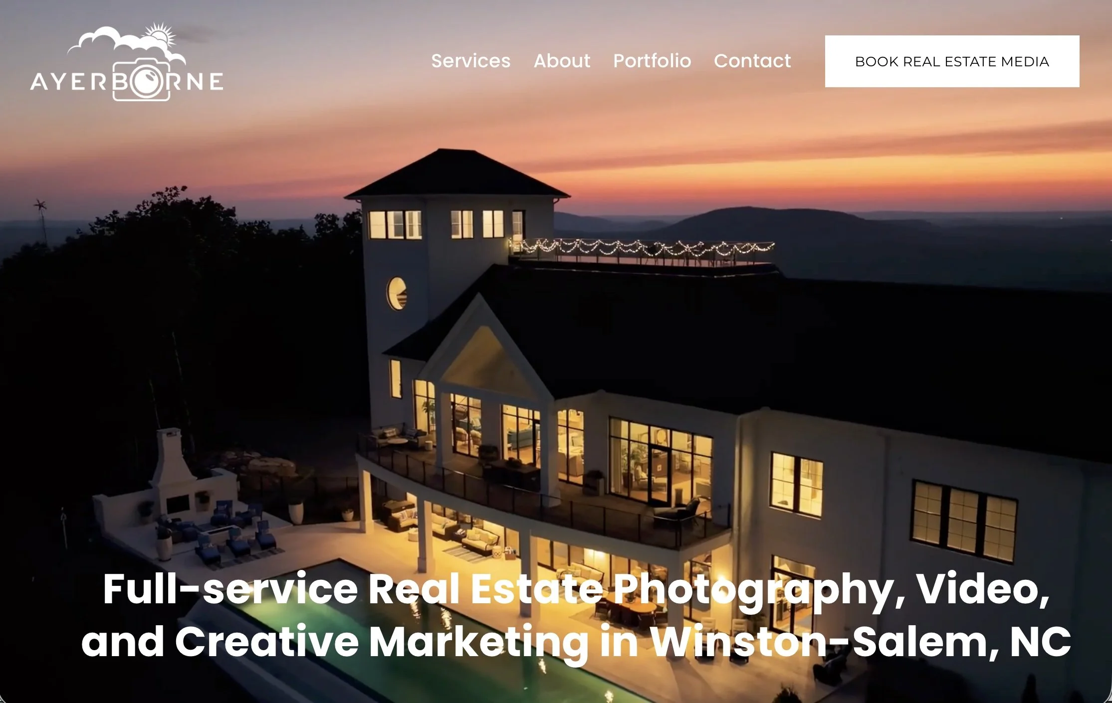Real Estate Media Website Design for Ayerborne Photography | Winston-Salem, NC