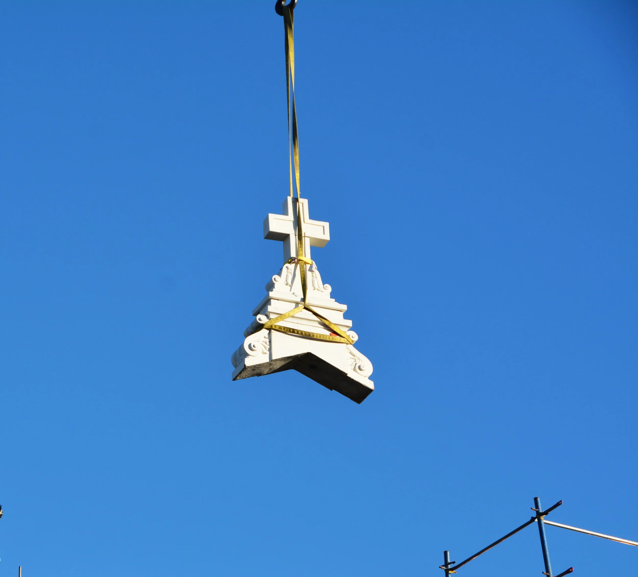 Cross being lifted into place, End of October 2026