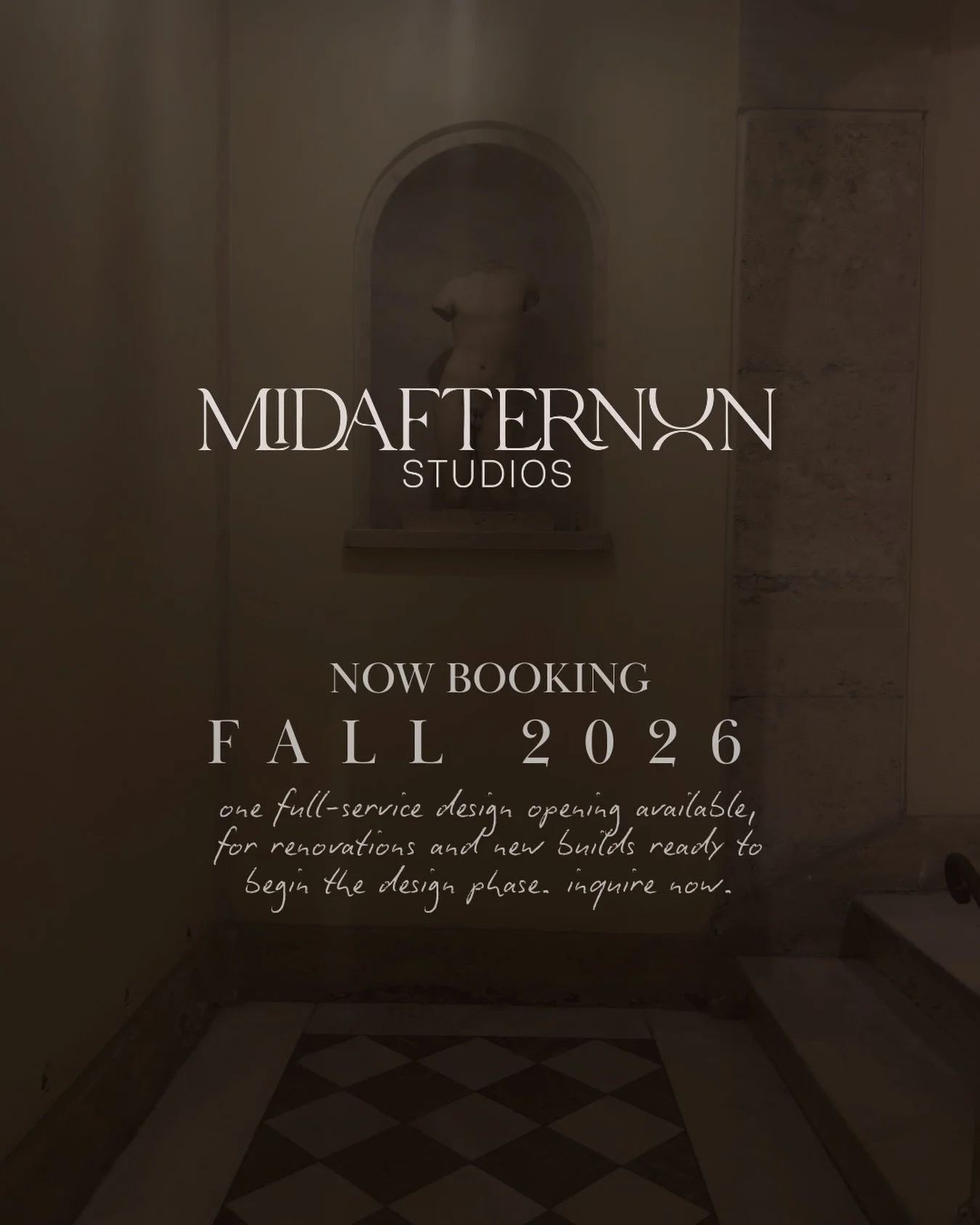 one spot available in our books for a new build or renovation looking to begin in fall 2026. inquire on the website 💌