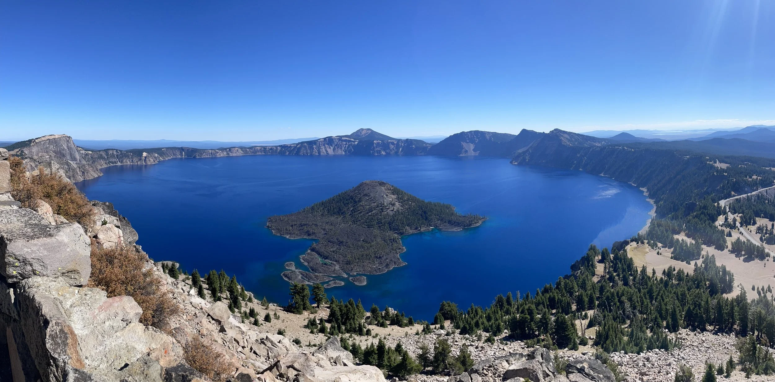panorama view of crater lake