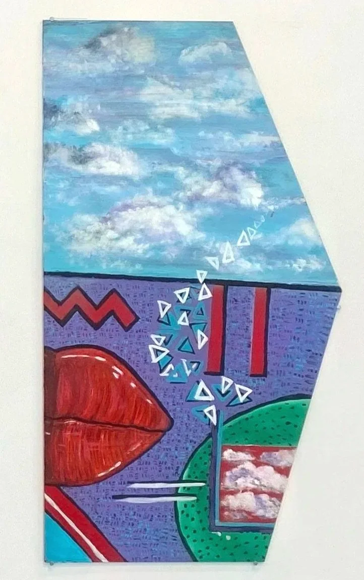"Future: Oh she got her head in them clouds" Mixed-Media, Acrylic Board 2023